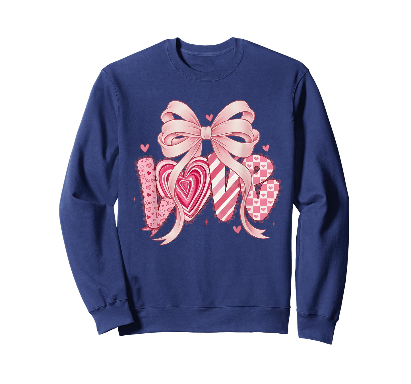 Valentines Day Love with Bow and Hearts Preppy Coquette Pink T-Shirt