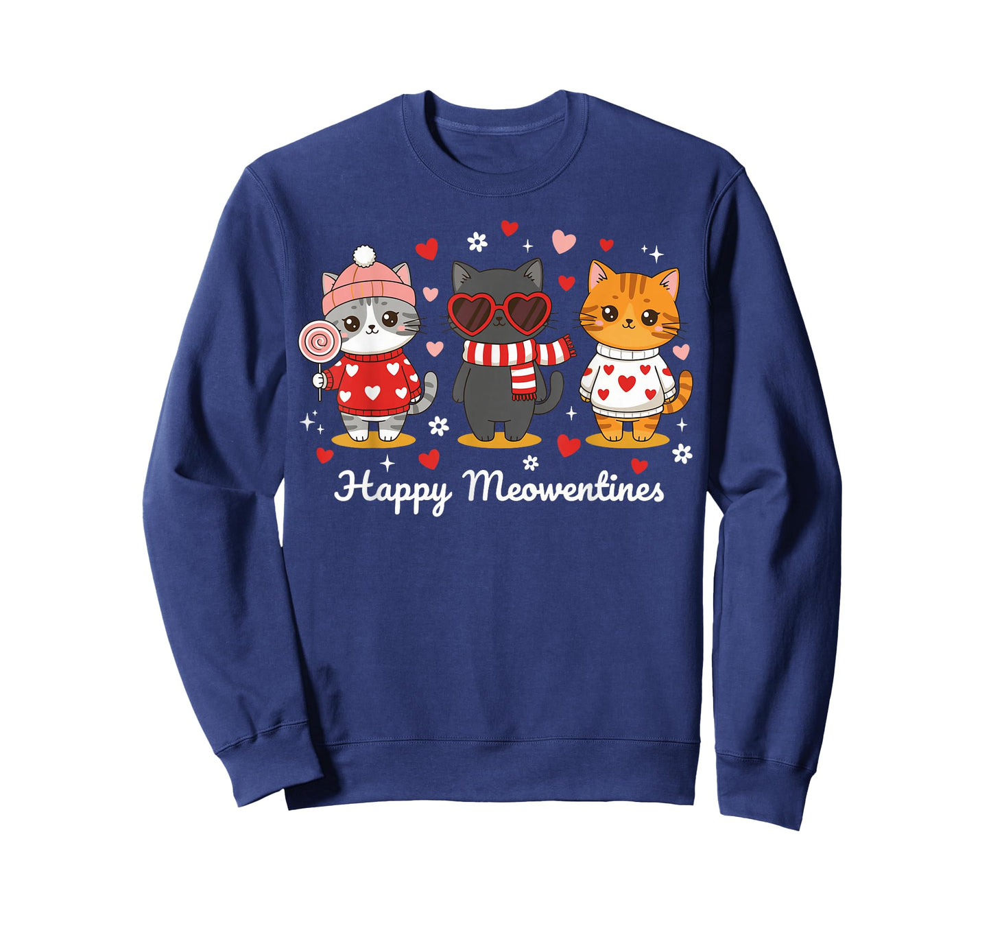 Happy Meowentines Cute Valentine Cat Lovers Girls Women Kid T-Shirt