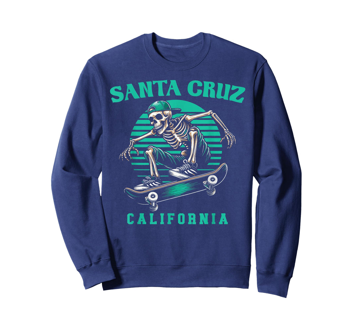 Old School Santa Cruz California Skeleton Skating Streetwear T-Shirt