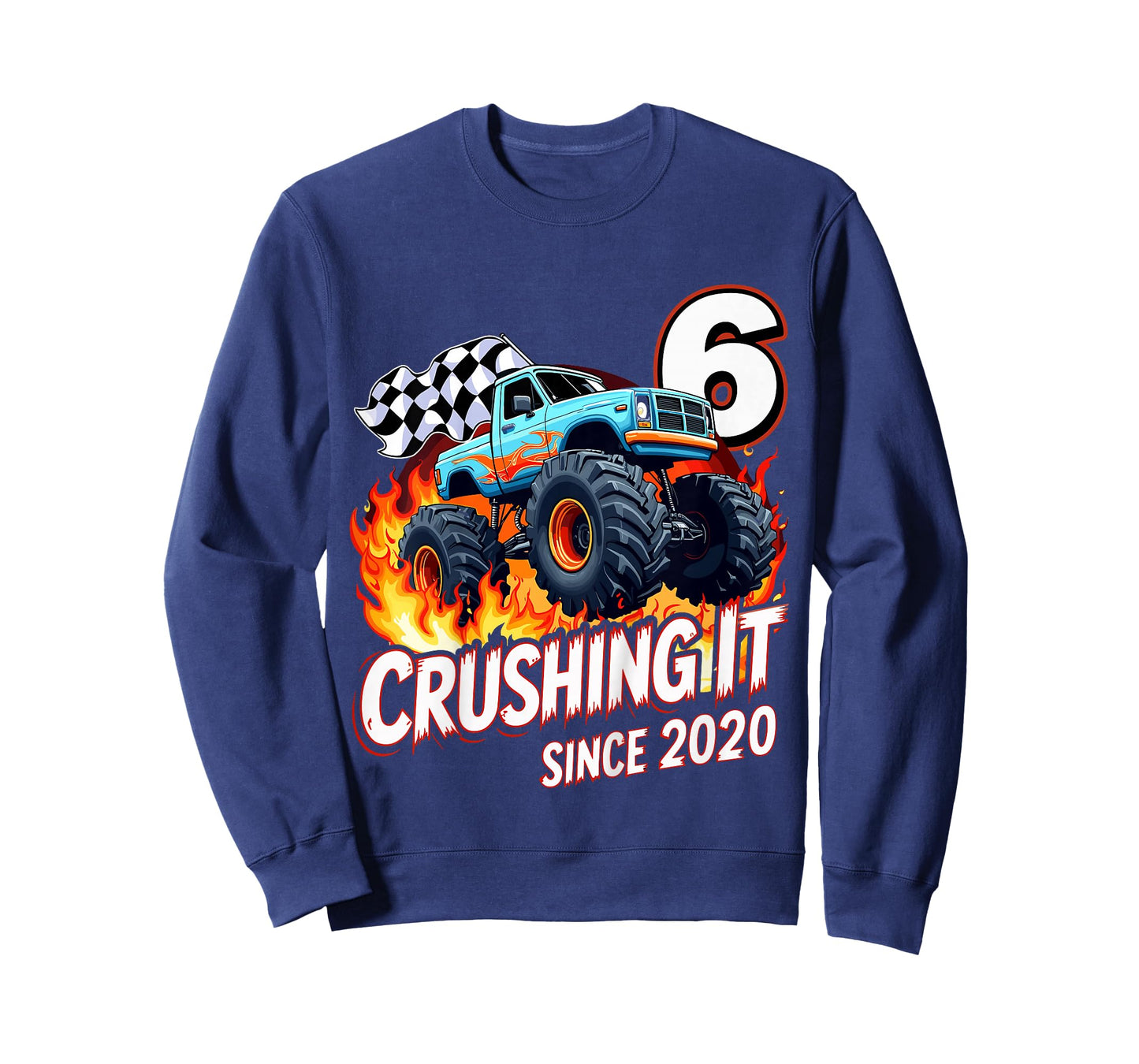 Kids 6th Birthday Monster Truck 6 Year Old Boys Born 2020 T-Shirt