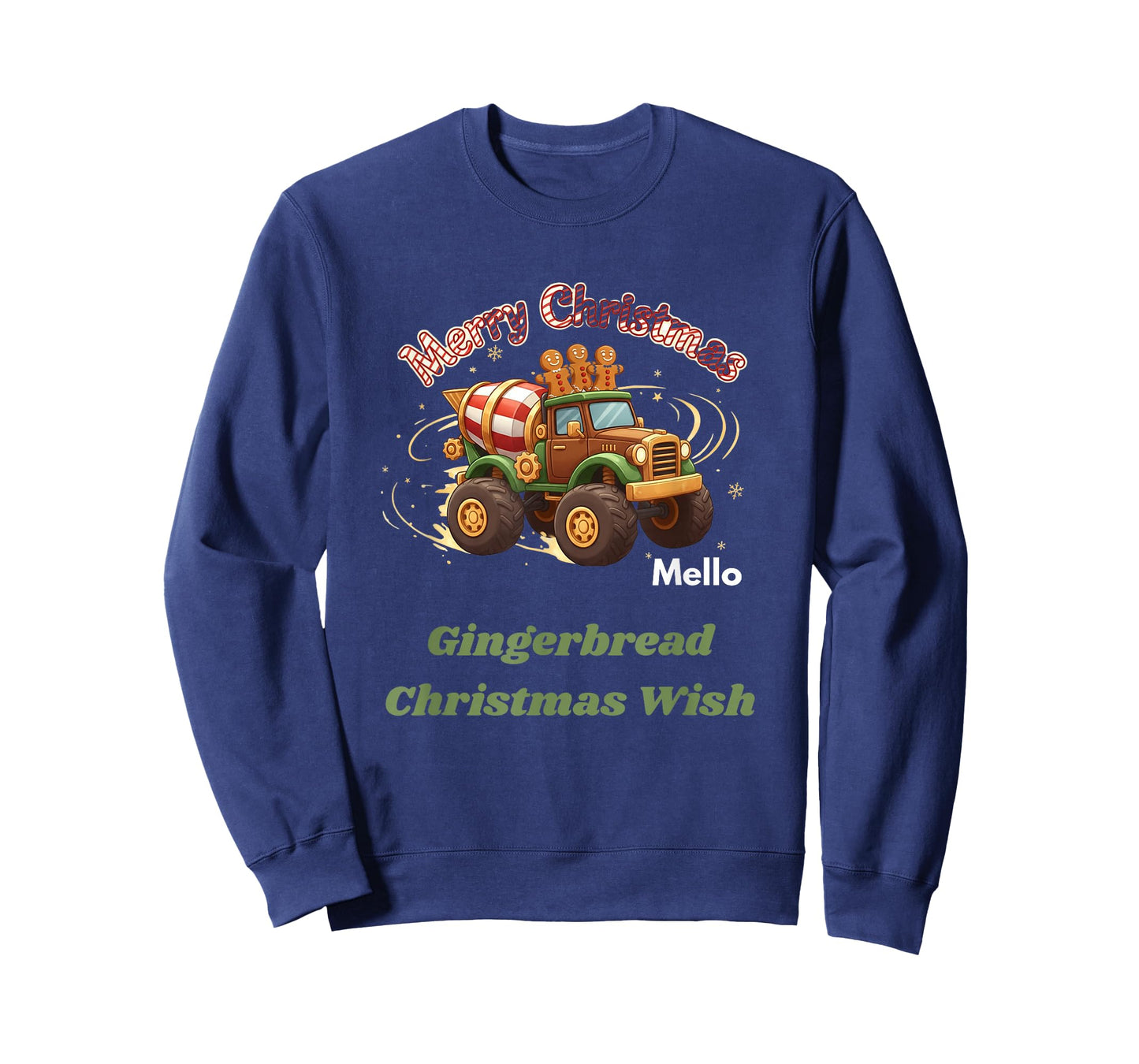 Merry Christmas Cute Gingerbread Mello Mixer Truck Graphic T-Shirt