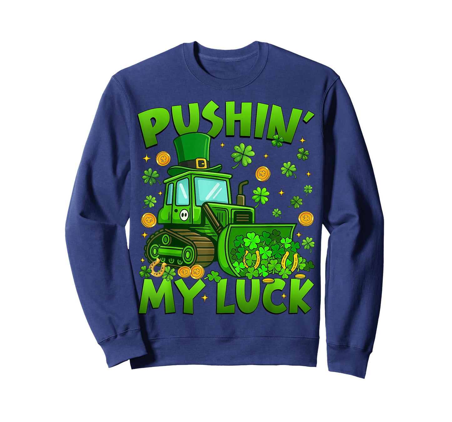 Pushing My Luck Tractor St Patricks Day Boys Toddler Kids T-Shirt