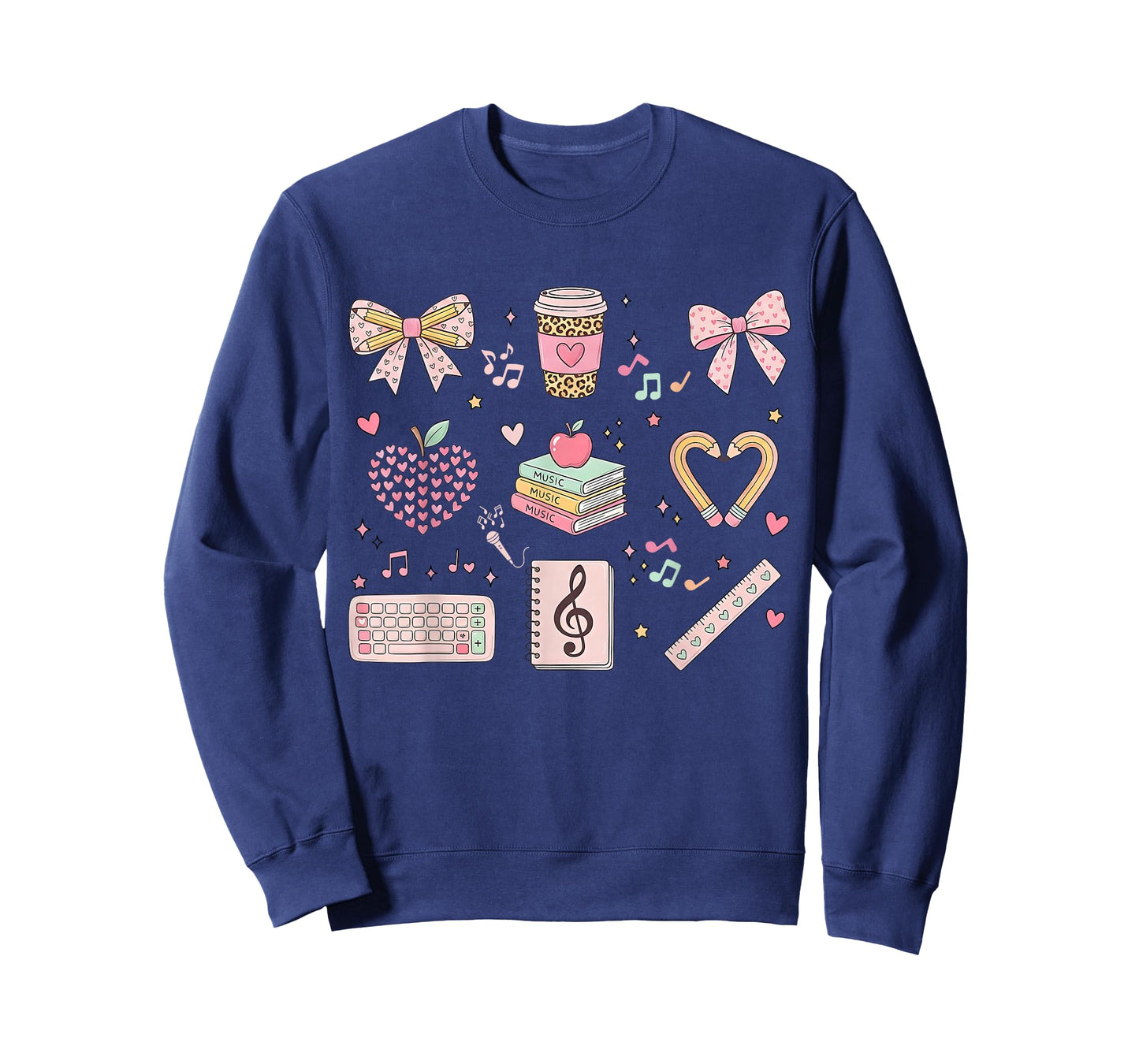 Music Teacher Valentine Coquette Bow Musician Musical Lover T-Shirt