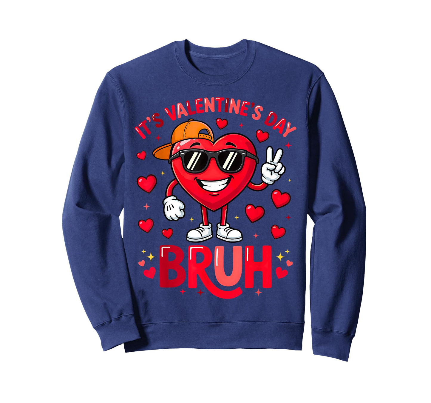 Bruh Valentines Day Boys Kids Heart Funny Valentines T-Shirt