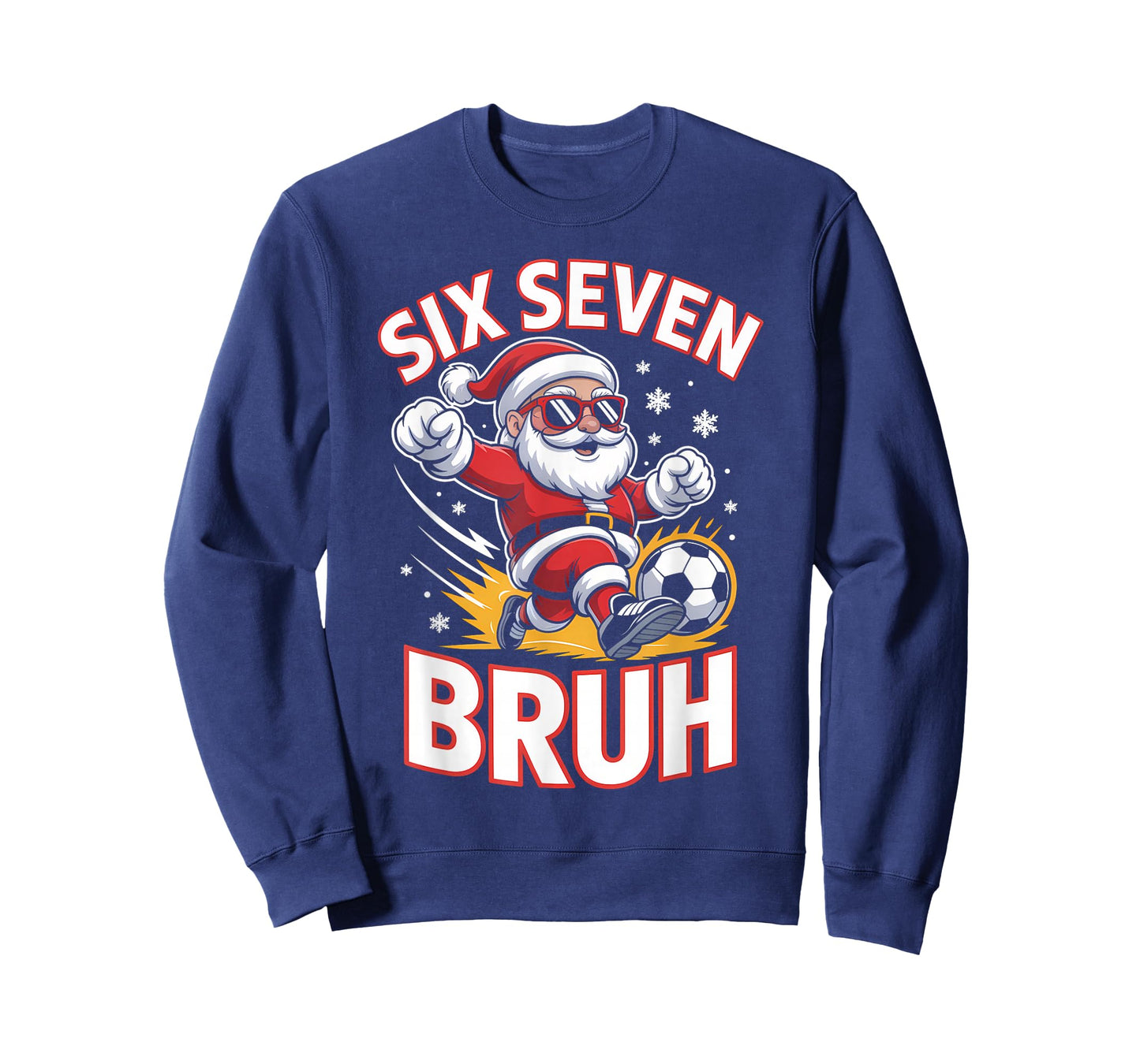 Funny 67 Meme Christmas Soccer Santa Bruh Xmas Pajamas Boys T-Shirt