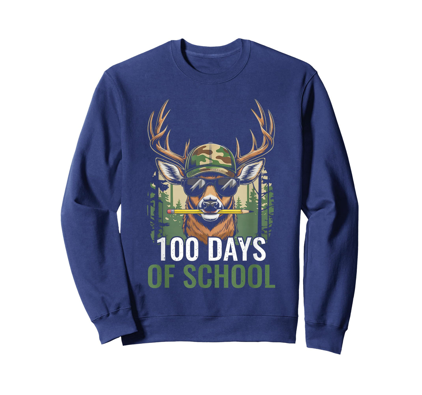 100 Days of School Deer Hunting Deer Camo Kids Boys Mens T-Shirt
