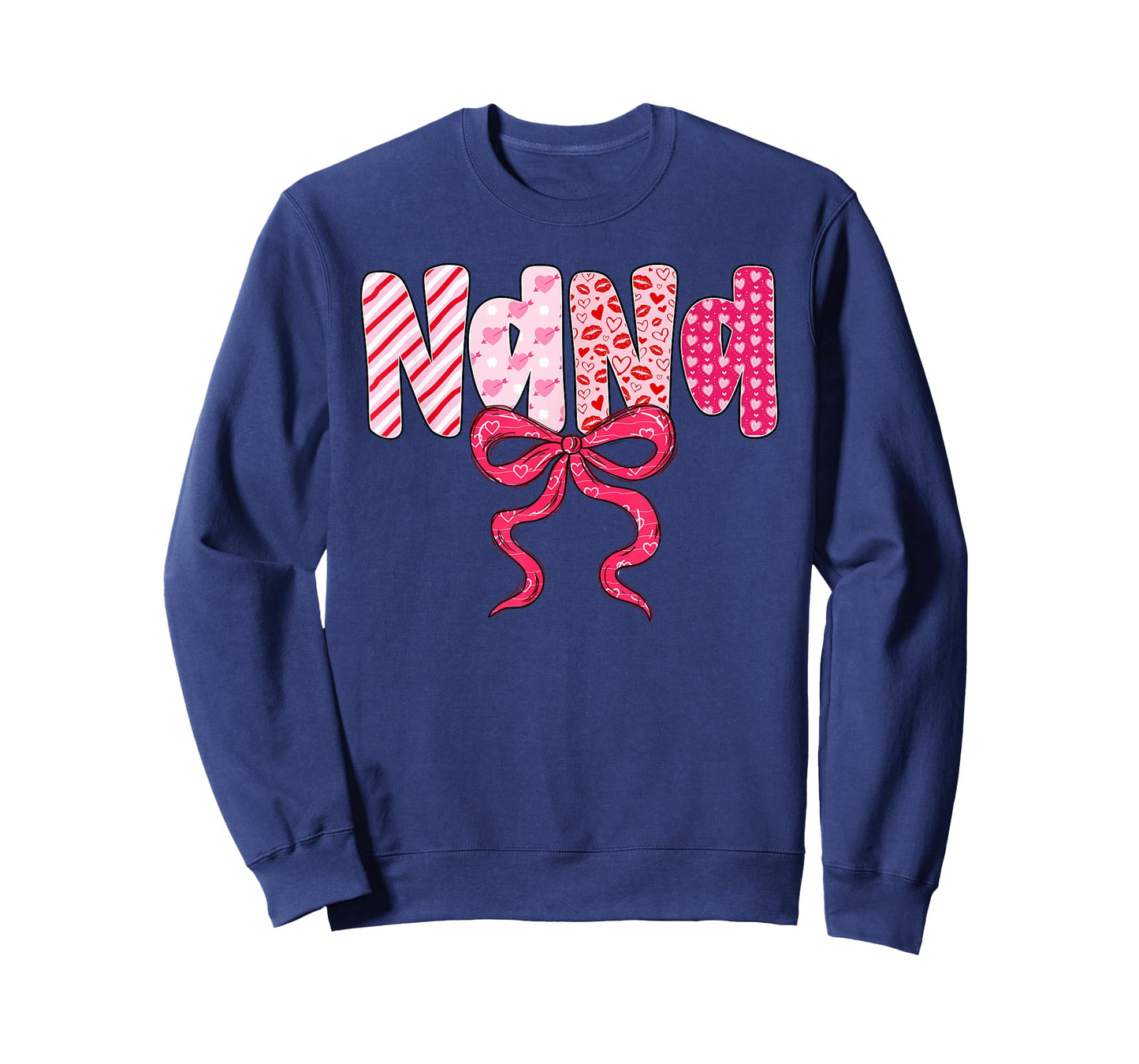 Nana Valentine Pink Coquette Bow Valentine's Day Grandma T-Shirt