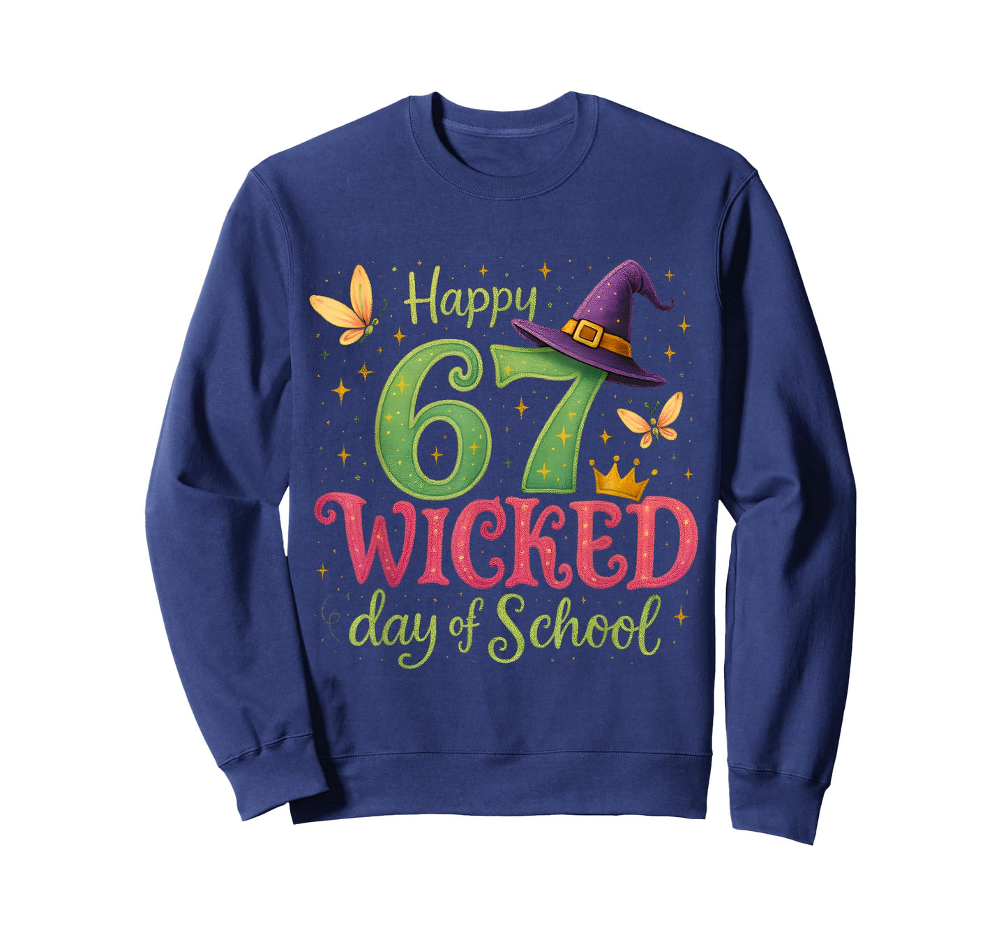Happy 67 Wicked Day of School Sparkly Magical Teacher T-Shirt