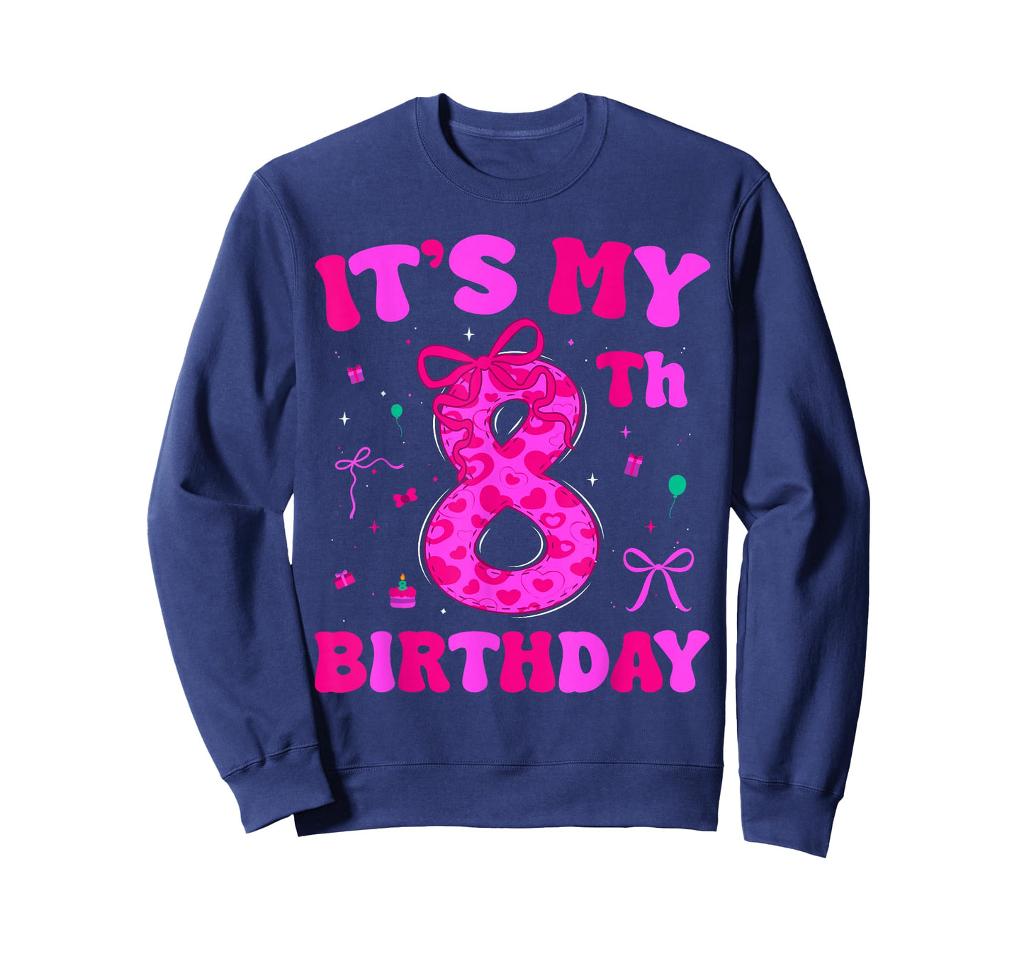 It's My 8th Birthday Coquette Bow 8th Birthday Girls T-Shirt
