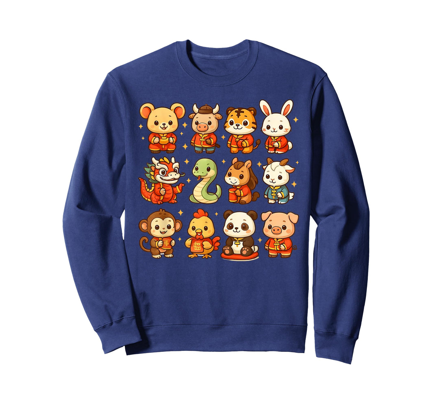 Lunar New Year Cute Animals 12 Chinese Zodiac Signs Order T-Shirt