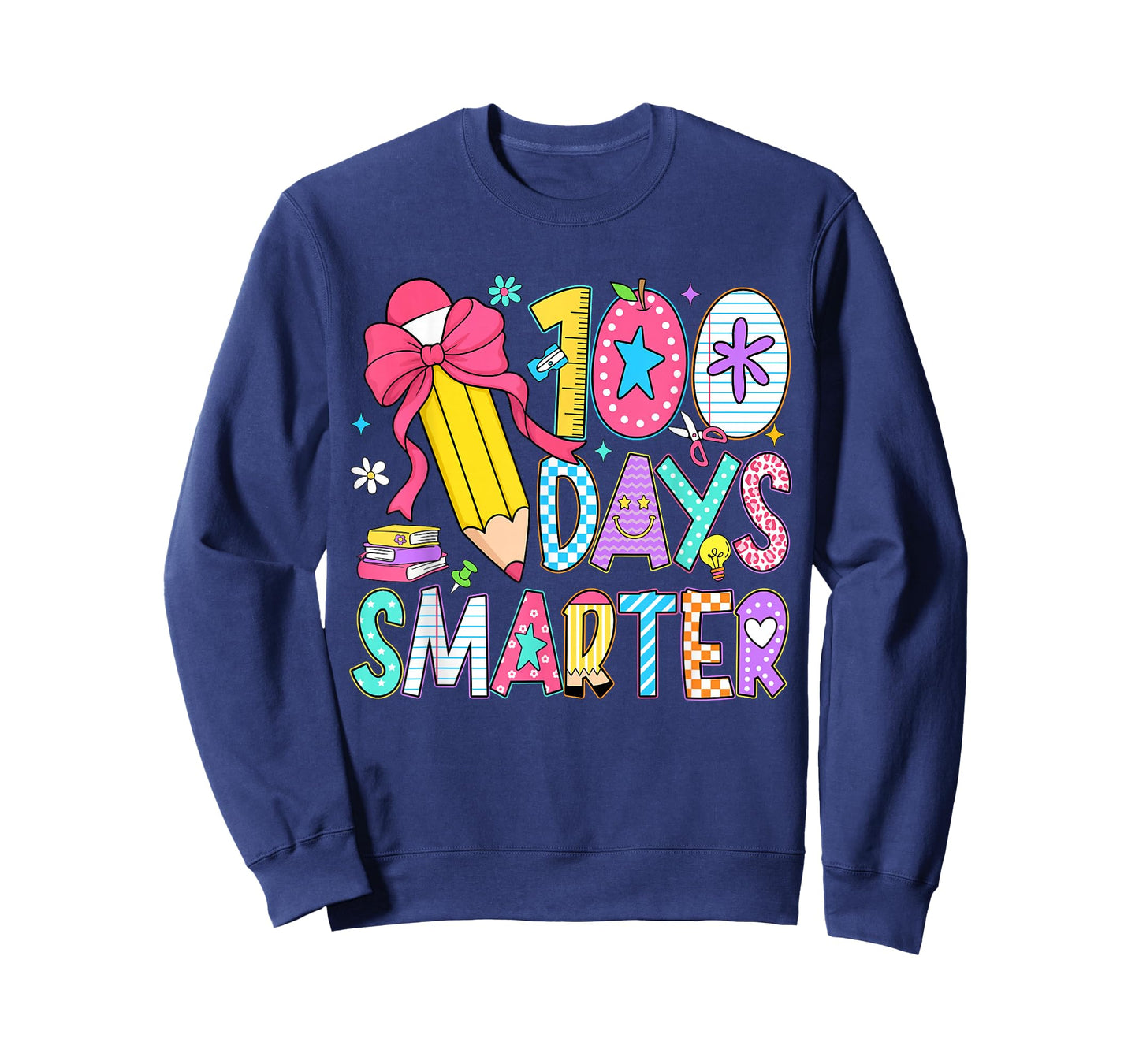 100 Days of Smarter Girls Coquette Bow 100th Day of School T-Shirt