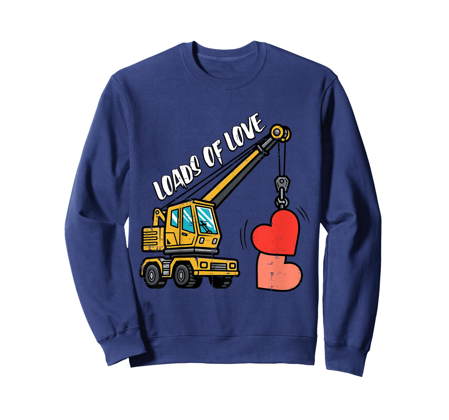 Kids Valentines Day Crane Heart Loads Love Construction Boys Kids T-Shirt