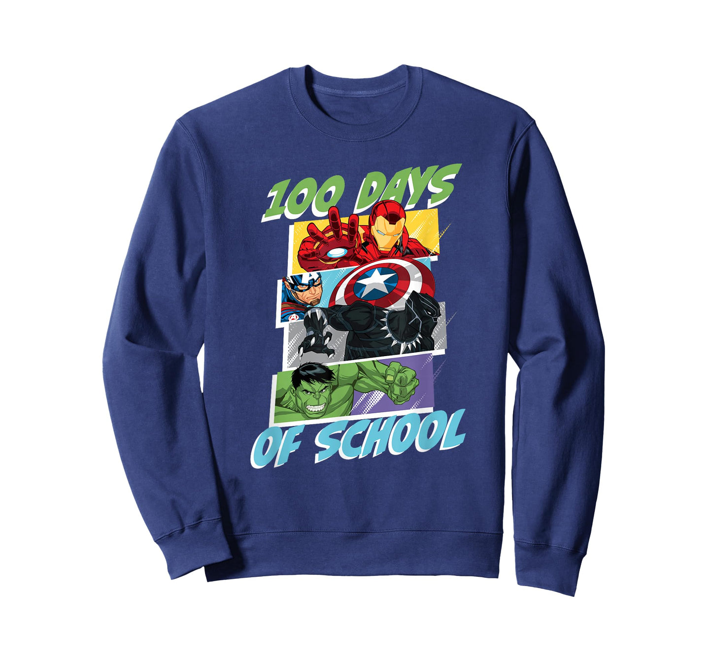 Marvel Super Heroes Avengers 100 Days of School 100th Day T-Shirt
