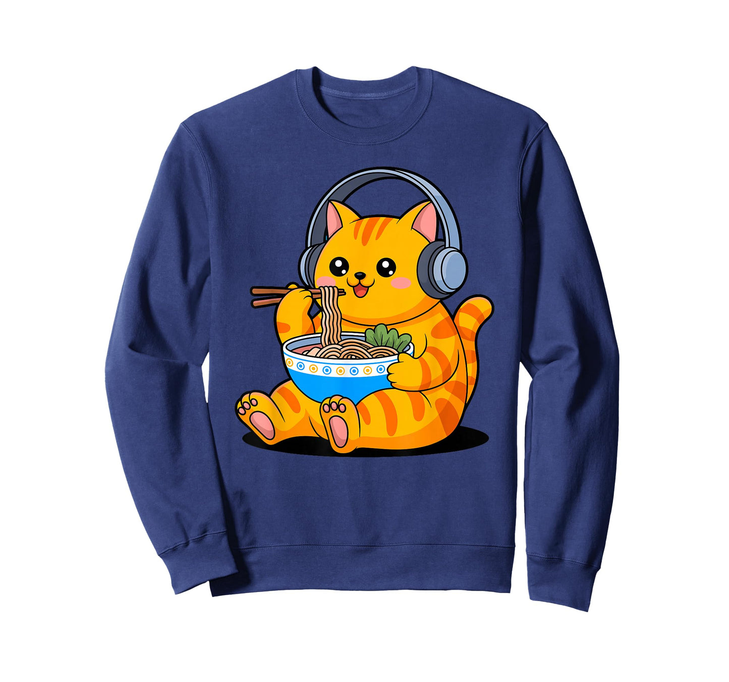 Funny Orange Cat Eating Ramen T-Shirt