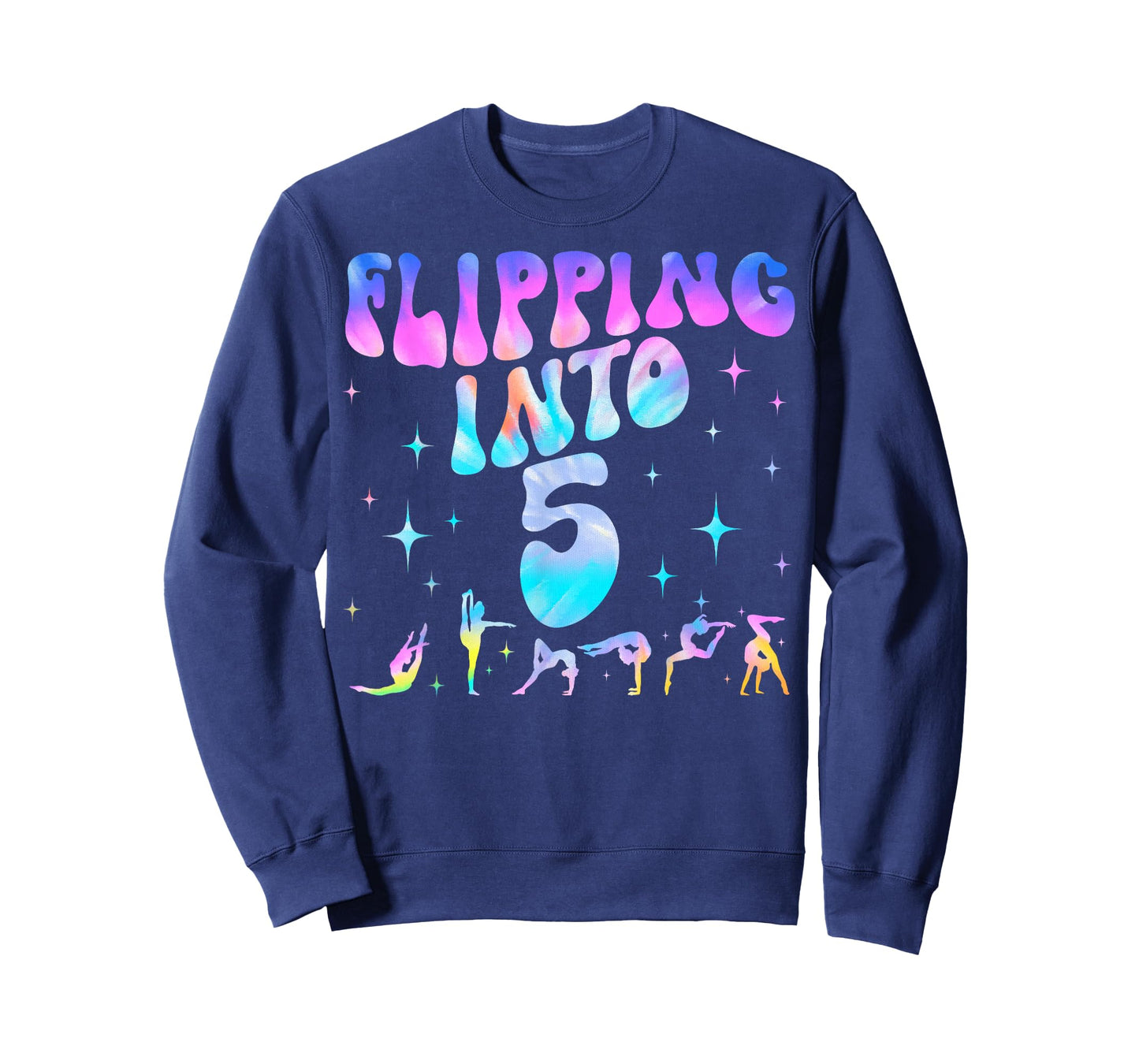 Flipping Into 5th Birthday Gymnastic 5 Years Old Girl Party T-Shirt