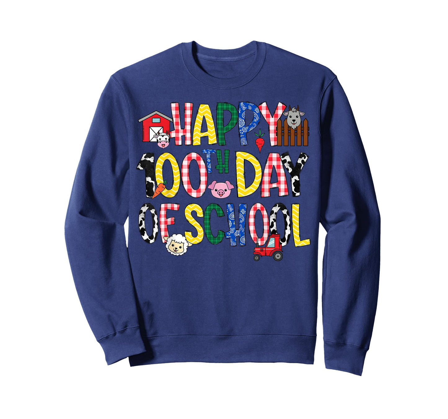 100 Days of School Farm Animal 100th Day of School Kids T-Shirt