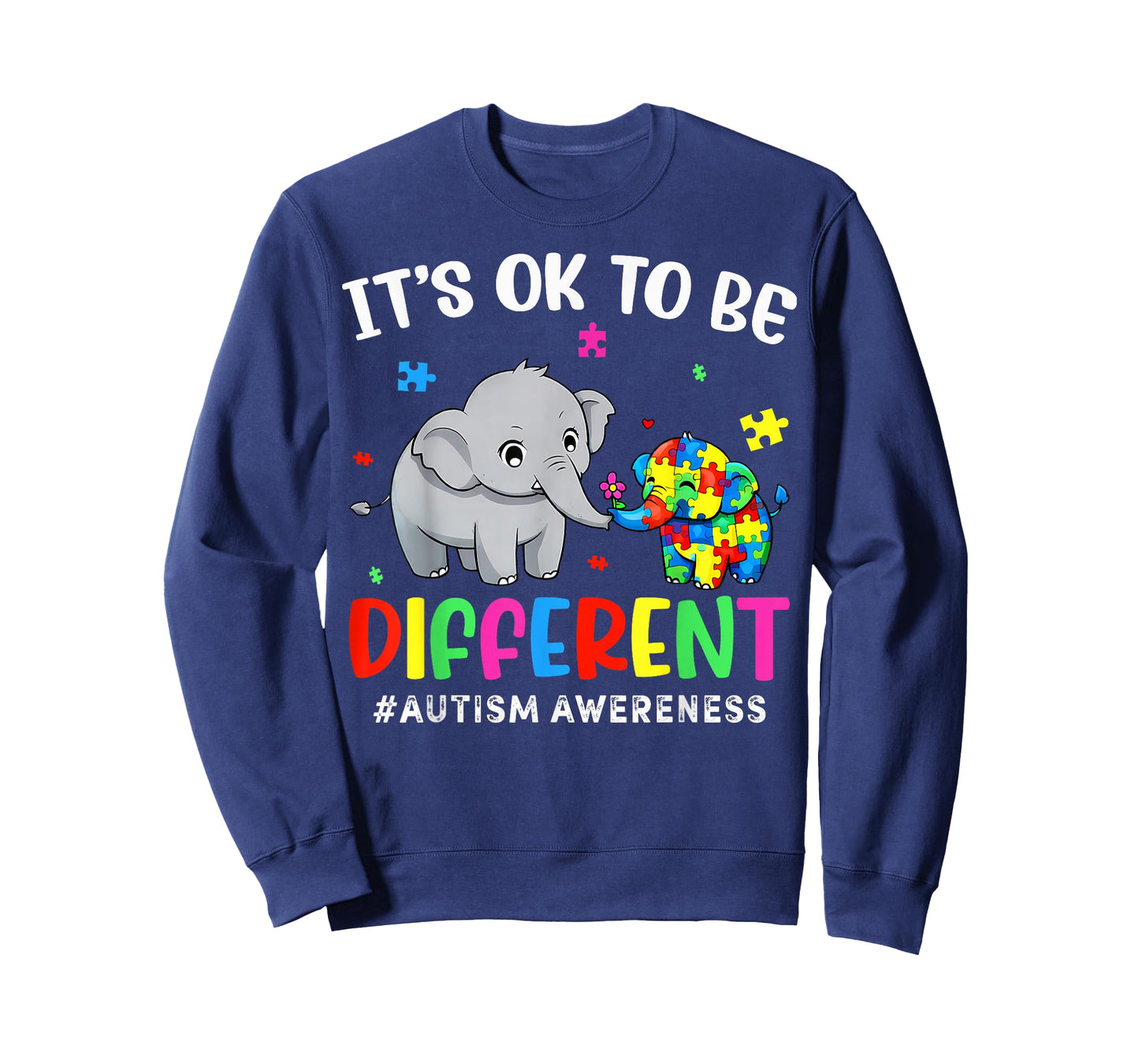 It's Ok to Be Different Elephant for Mom Dad Teachers Autism T-Shirt