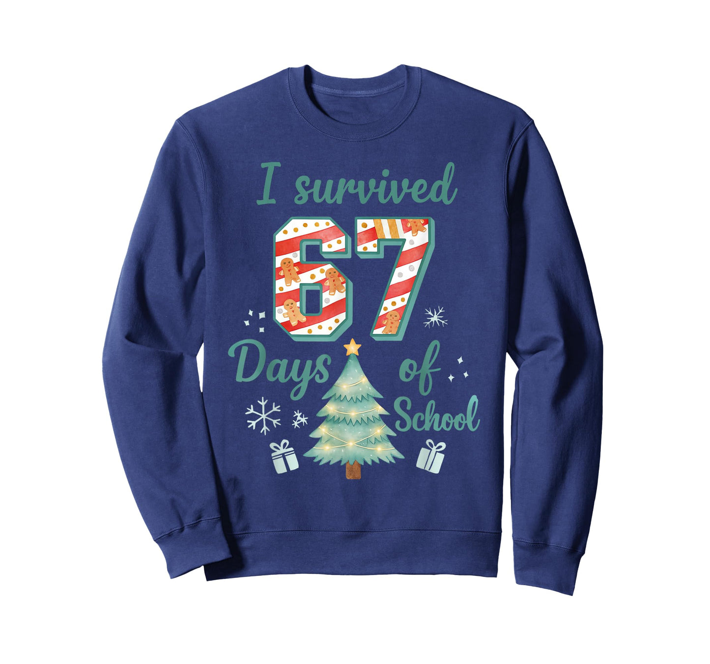 I Survived 67 Days of School Christmas Teacher Student T-Shirt