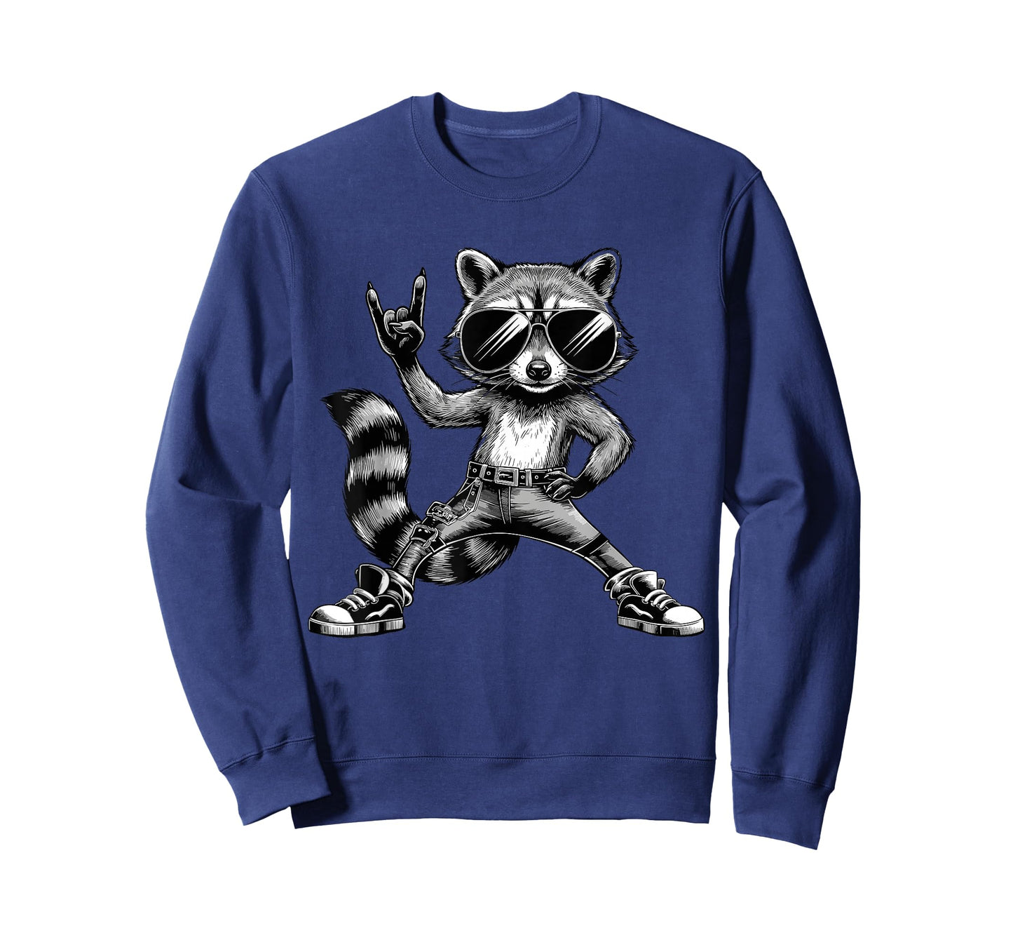 Retro Raccoon Rock Music Men Kids Women T-Shirt