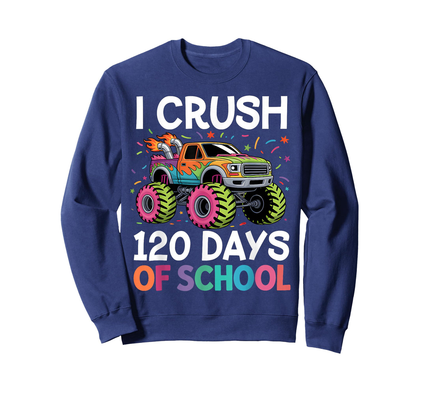 120 Days of School Monster Truck 120th Day of School Boys T-Shirt