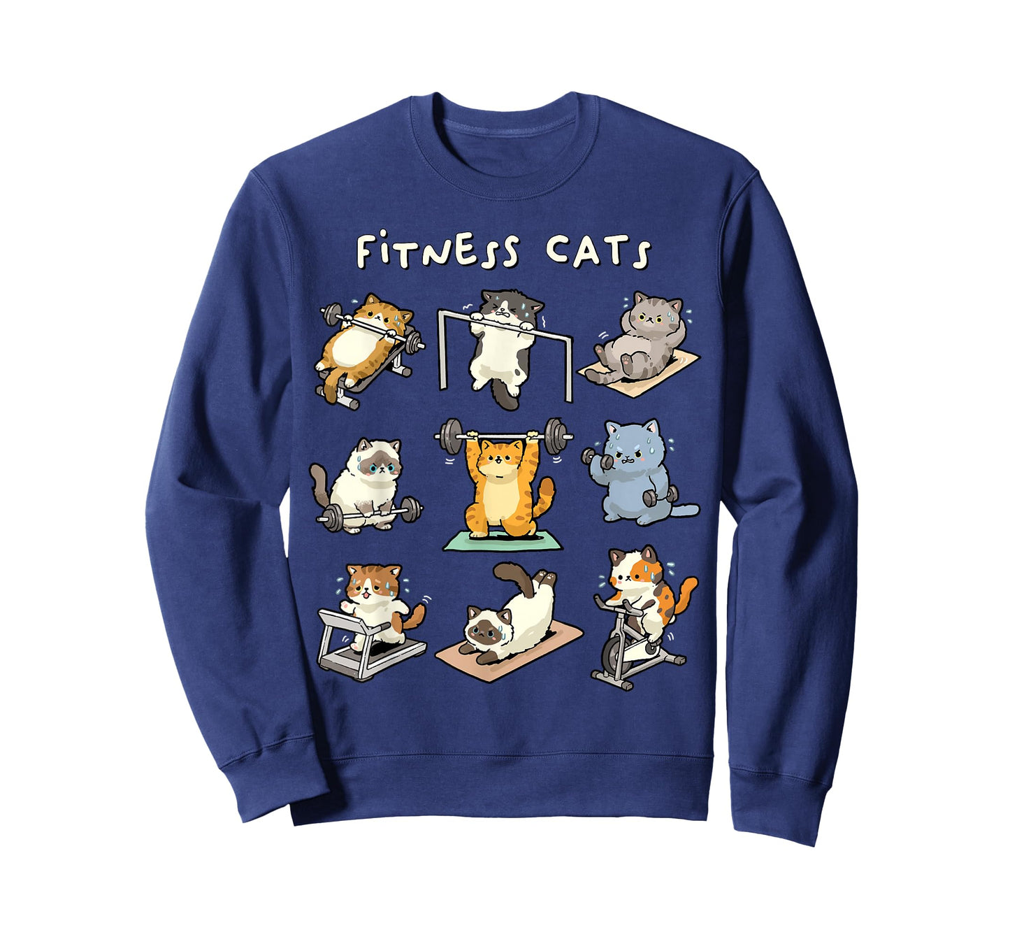 Fitness Cats Funny Gym Workout Cat New Year Resolution T-Shirt