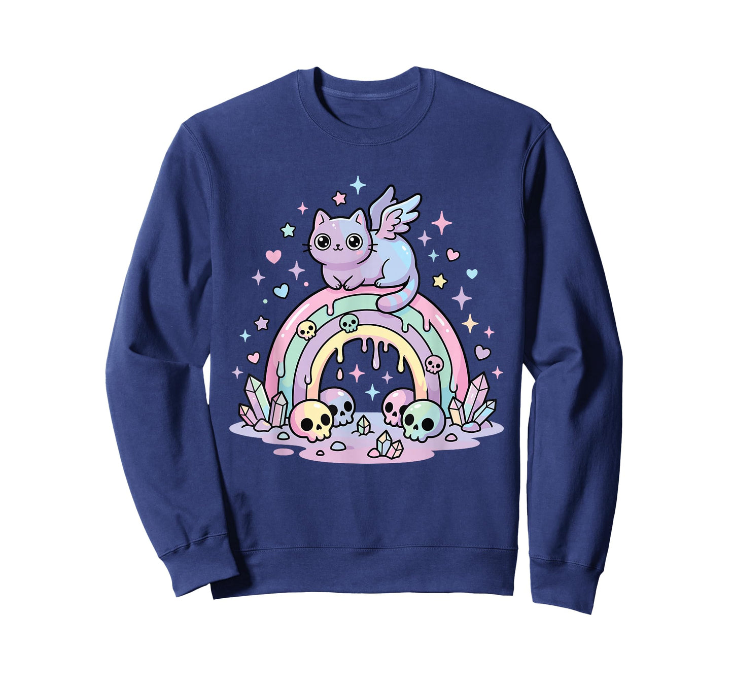 Rainbow Skulls Cute Cat T-Shirt