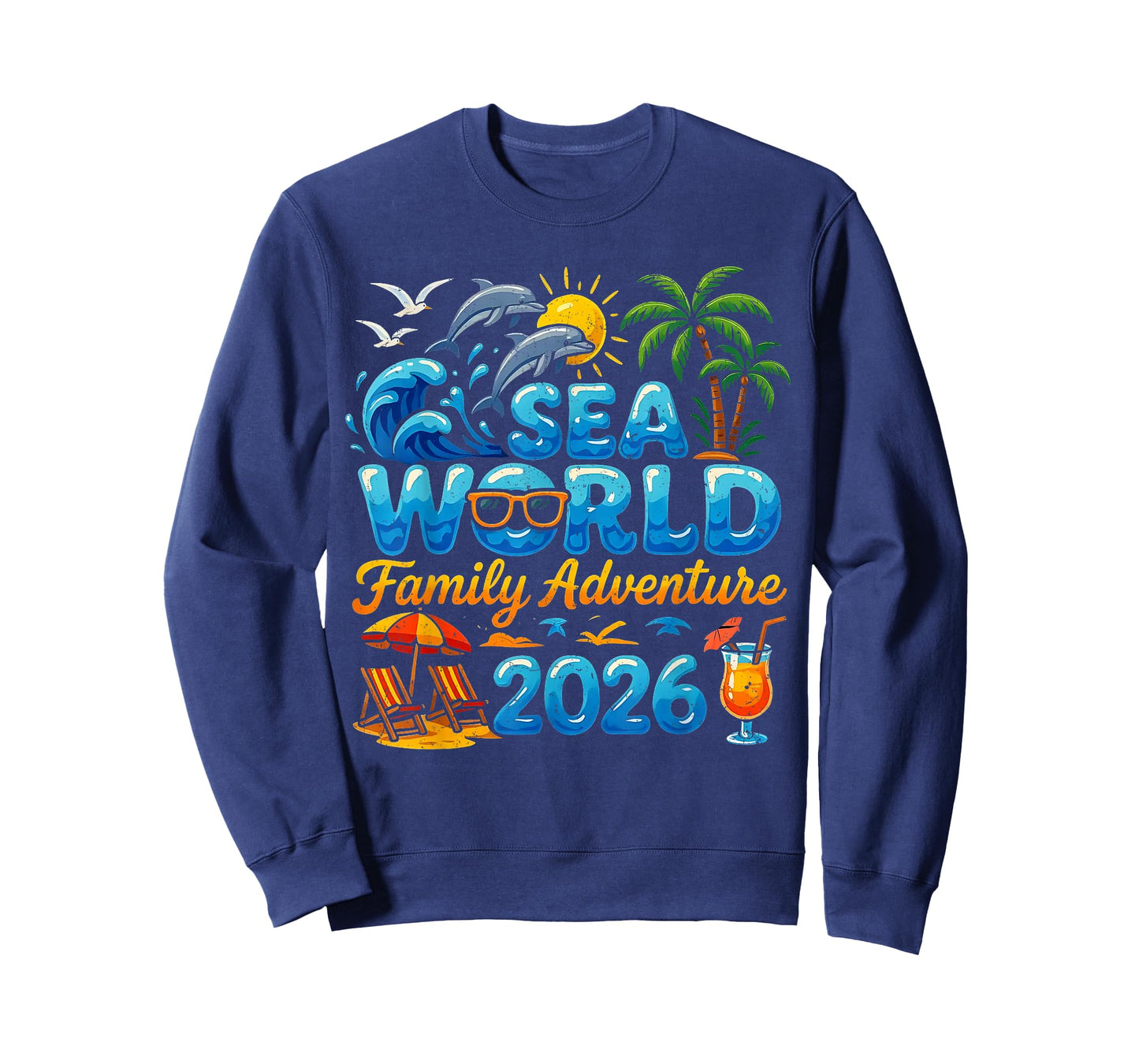 Sea World Family Adventure 2026 Beach Design T-Shirt