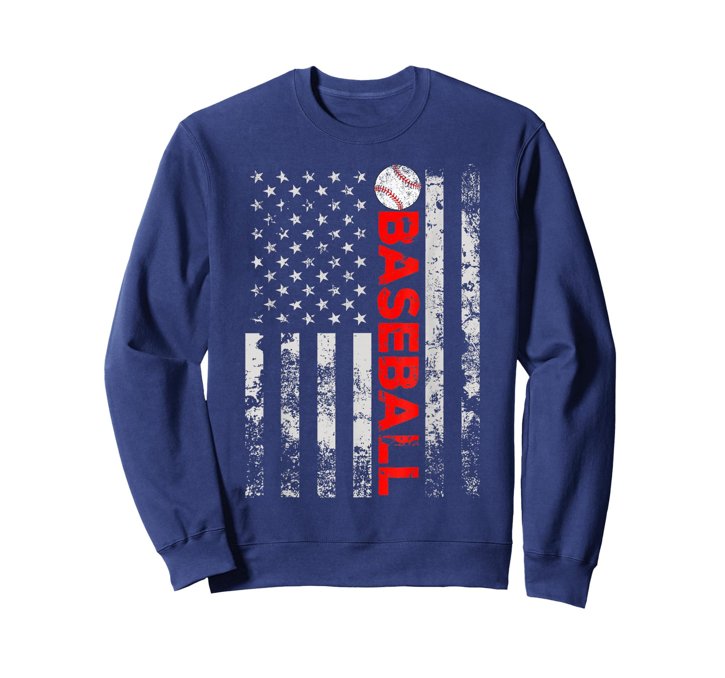 American Flag Baseball Team Baseball Player Funny Baseball T-Shirt