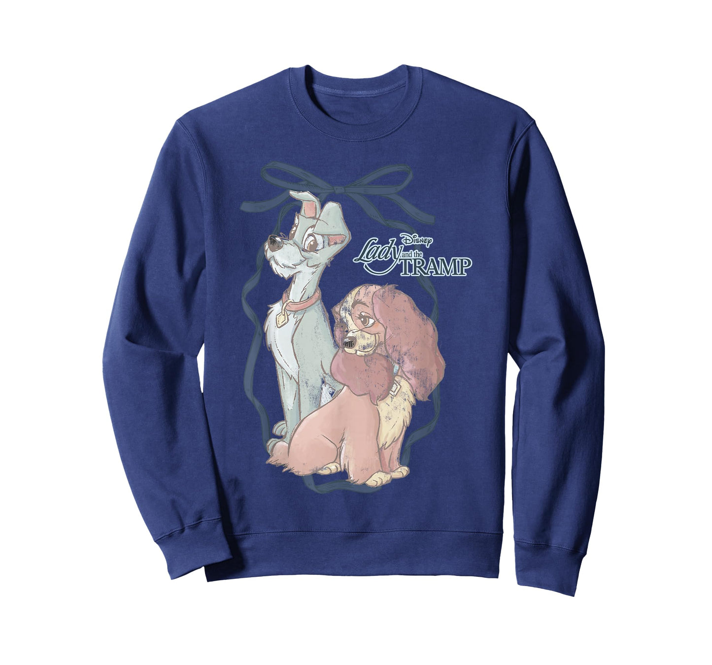 Disney Lady and The Tramp Water Color Painting Bow Portrait T-Shirt