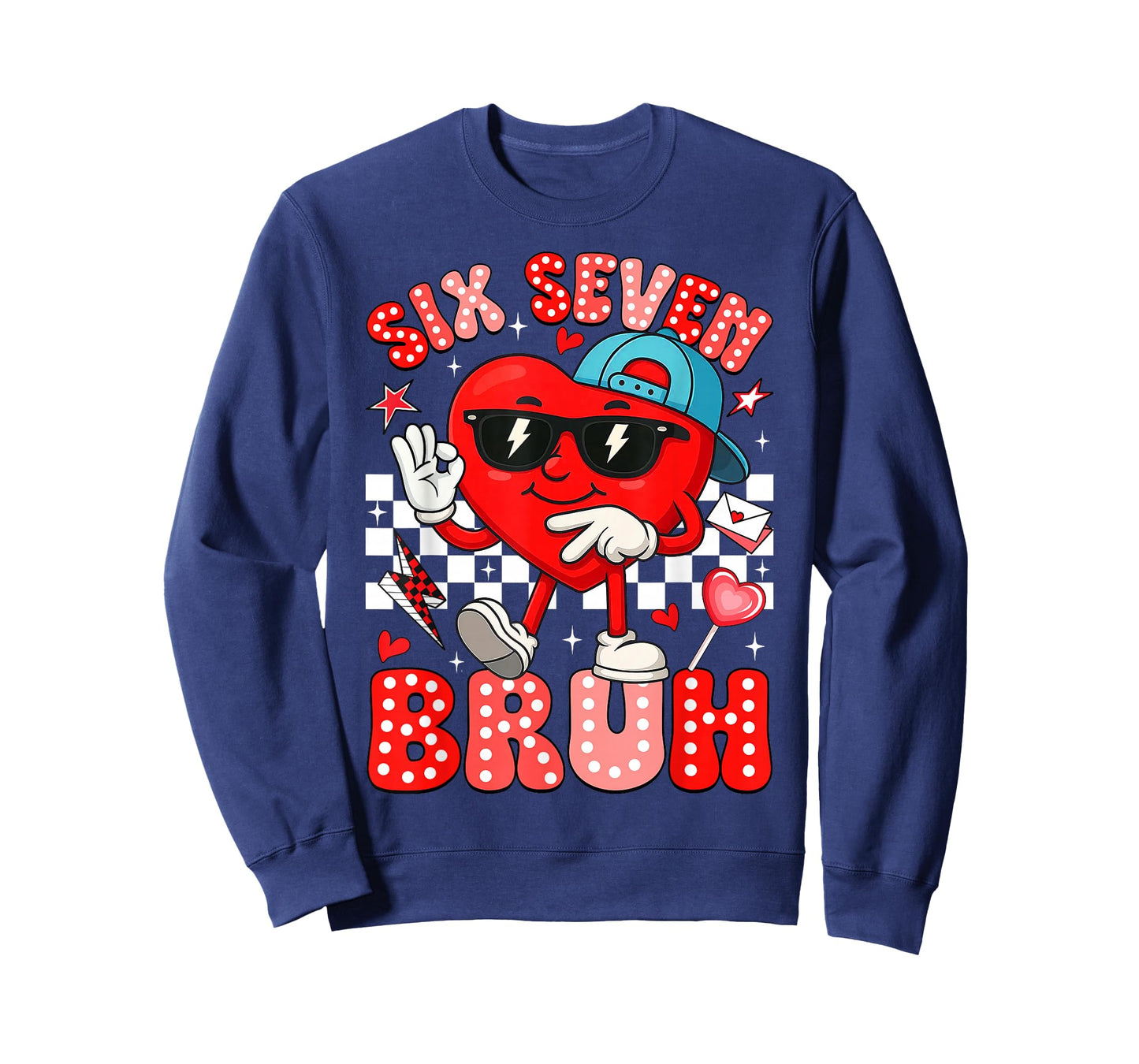 Funny Heart Meme 67 Six Seven Bruh Valentines Day Boys Kids T-Shirt