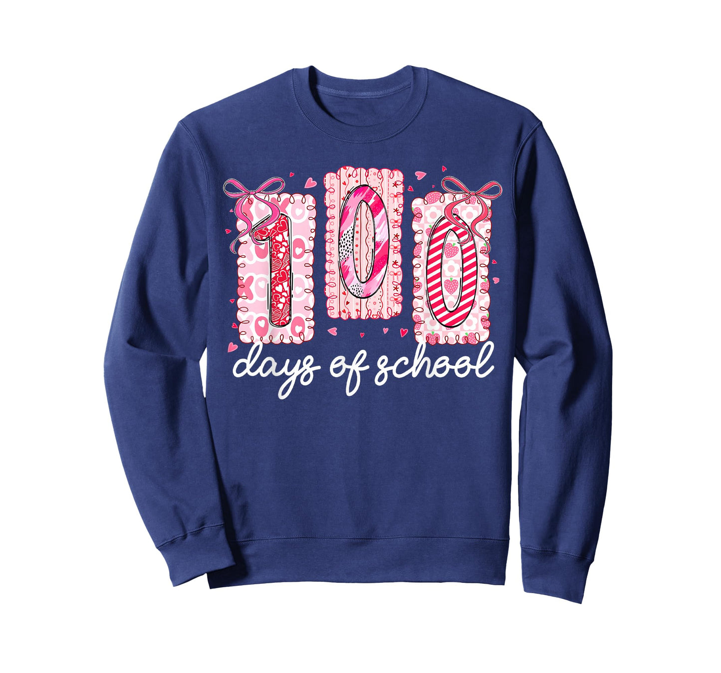 Preppy 100 Days of School Pink Coquette Bow Girl Women T-Shirt
