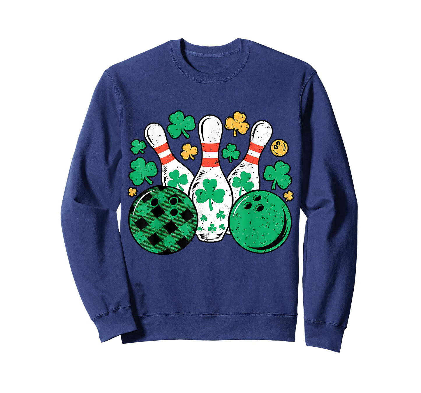 St Patricks Day Plaid Bowling Shamrock Irish Men Women Kids T-Shirt