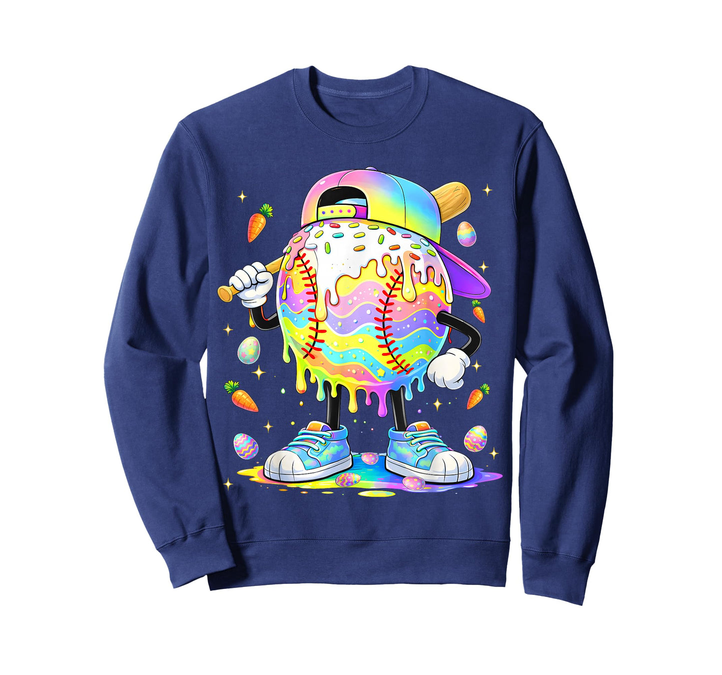 Dripping Drip Tie Dye Baseball Easter Men Boy Kid T-Shirt