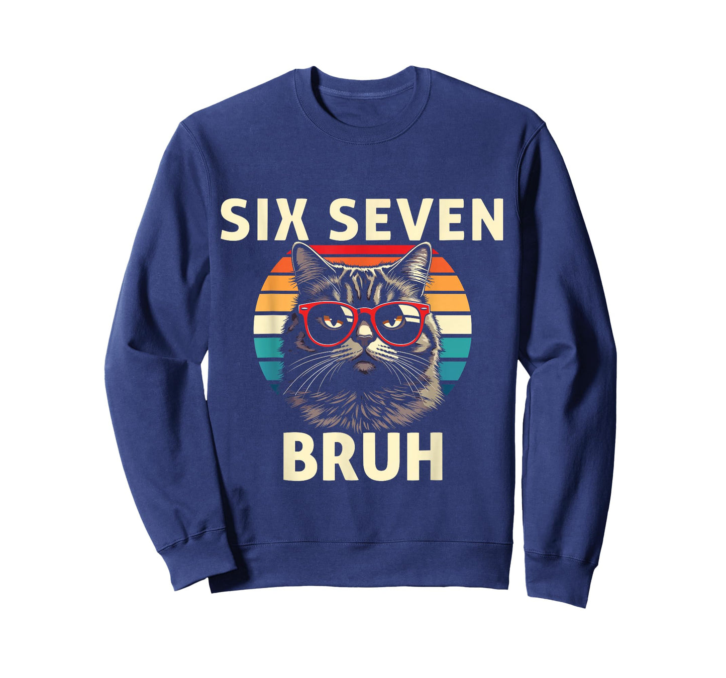 Cool Retro Six Seven Bruh Cat Sunglasses Meme 67 T-Shirt