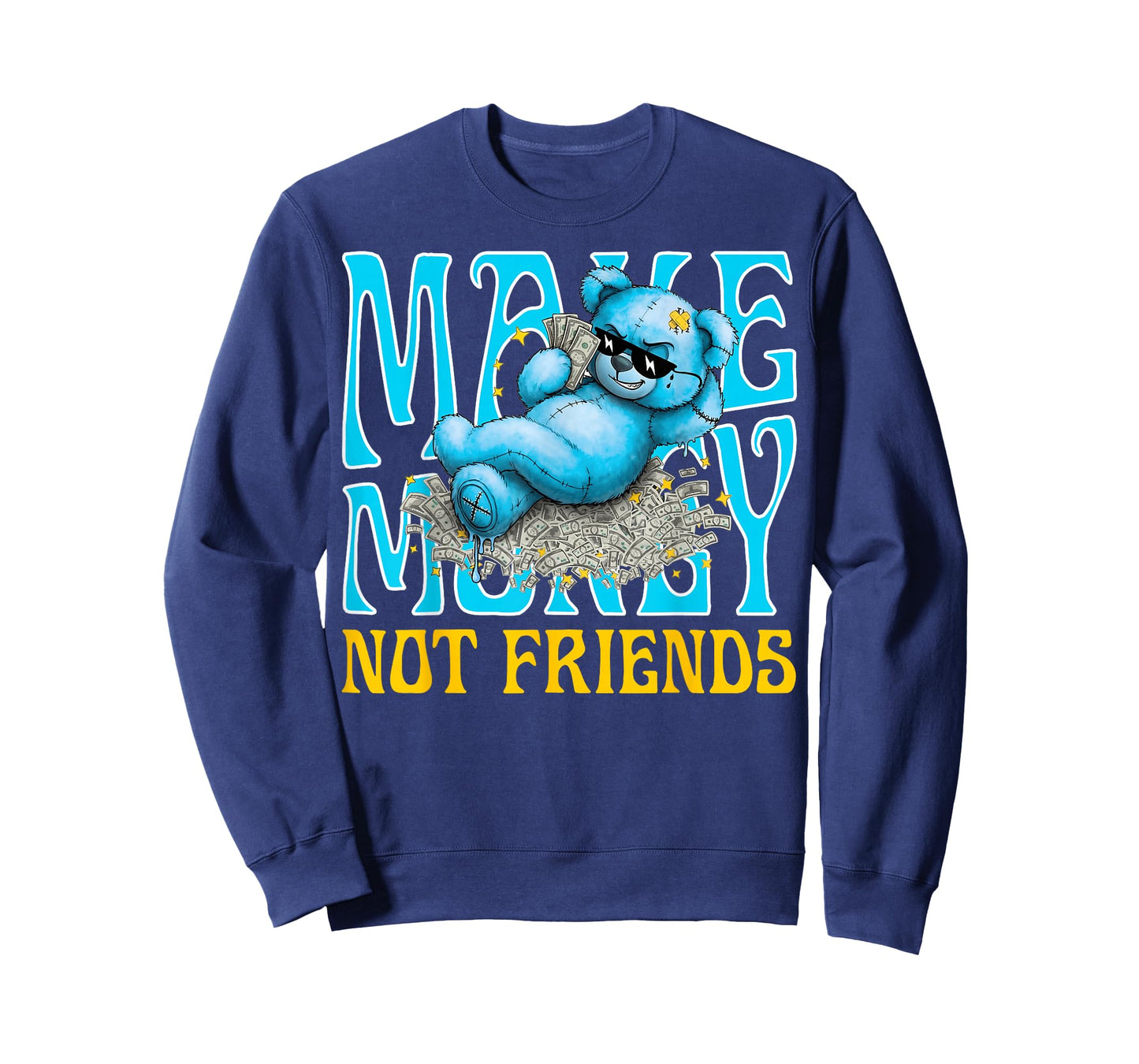 Streetwear Retro Matching Gamma Blue Funny Make Money T-Shirt