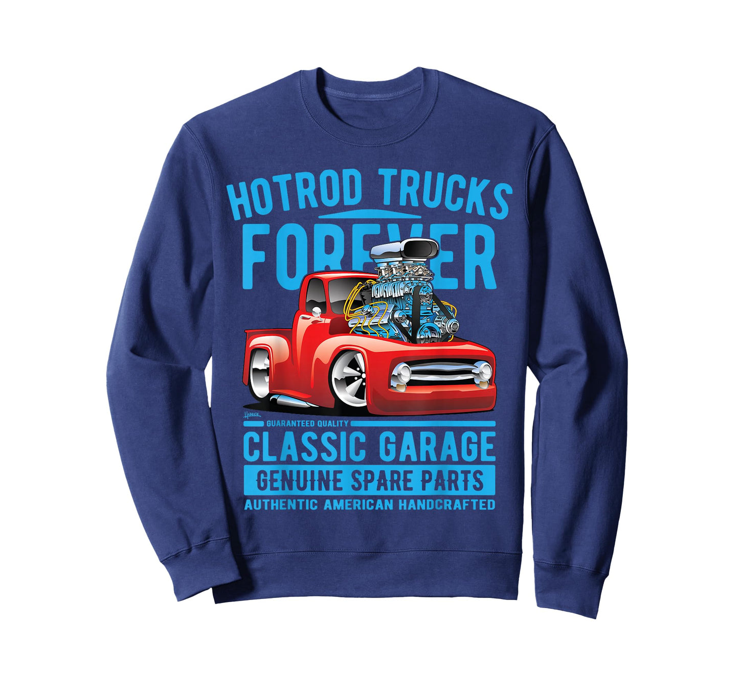 Hotrod Trucks Forever Cartoon Classic Truck Design T-Shirt