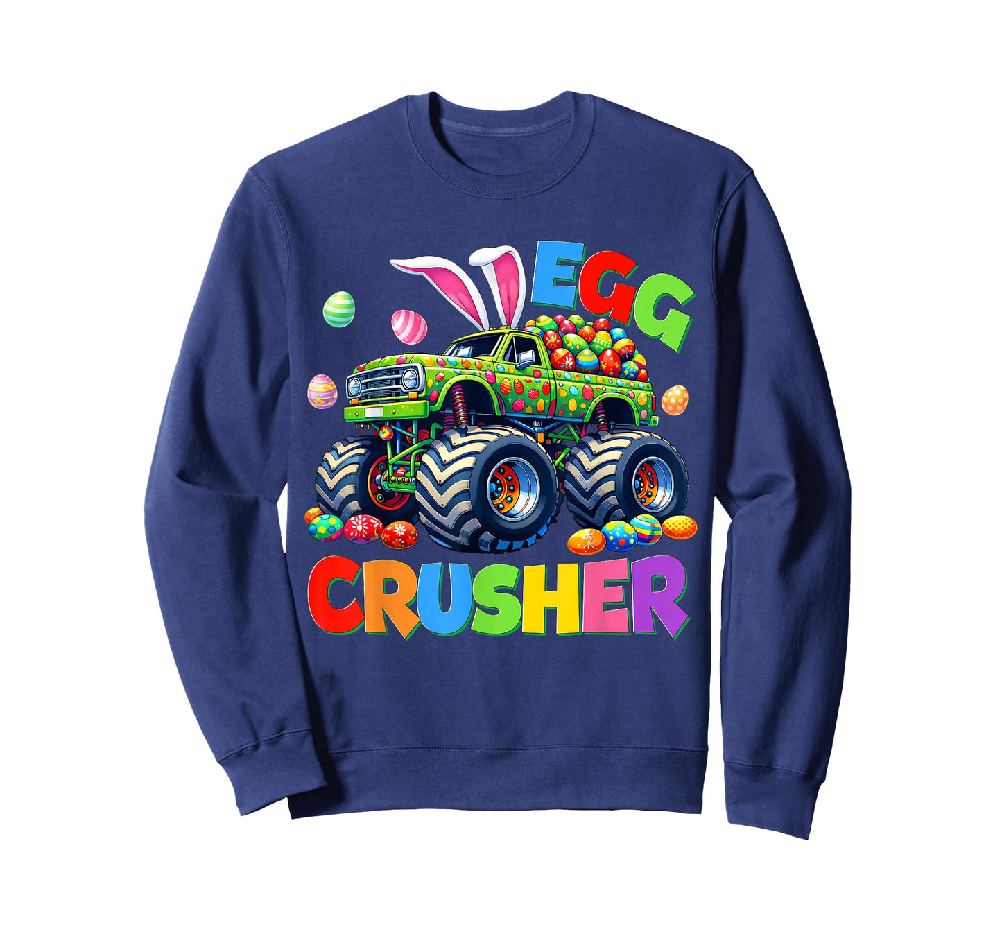 Egg Crusher Monster Truck Rabbit Easter Bunny Men Boy Kid T-Shirt
