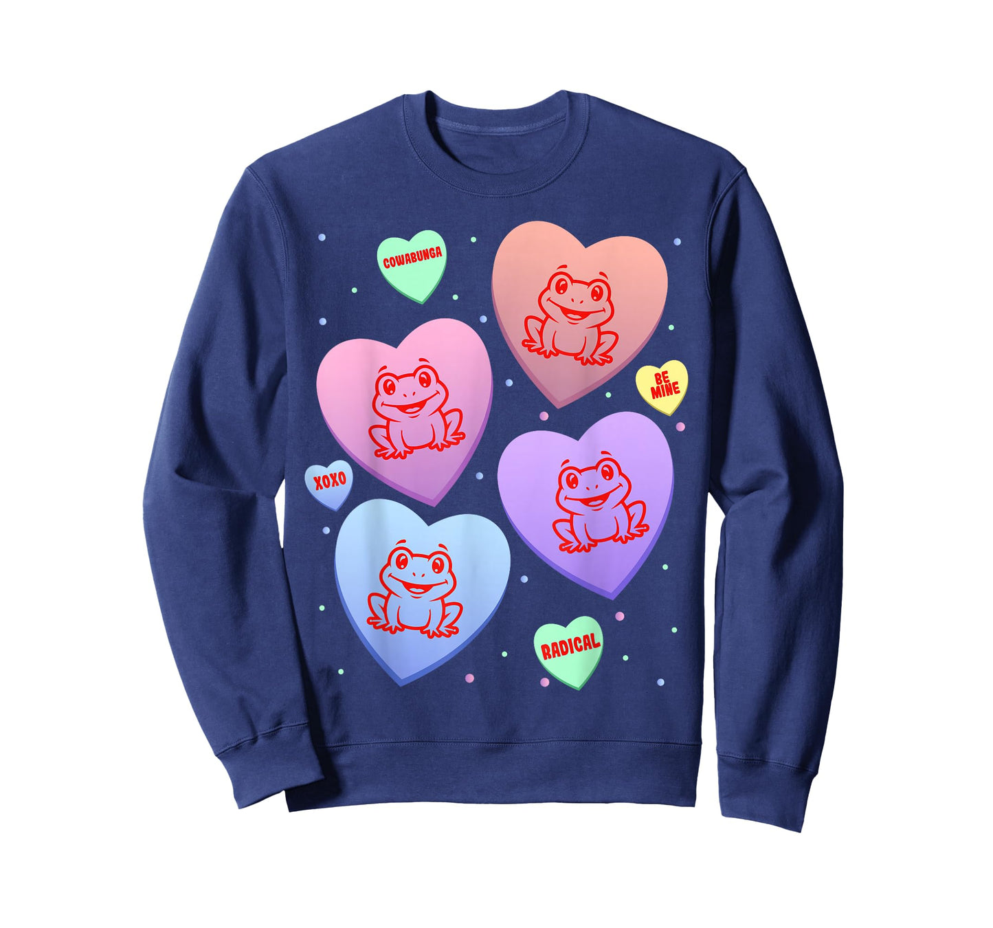 Frog Candy Heart Cute Kitten Valentines Day T-Shirt