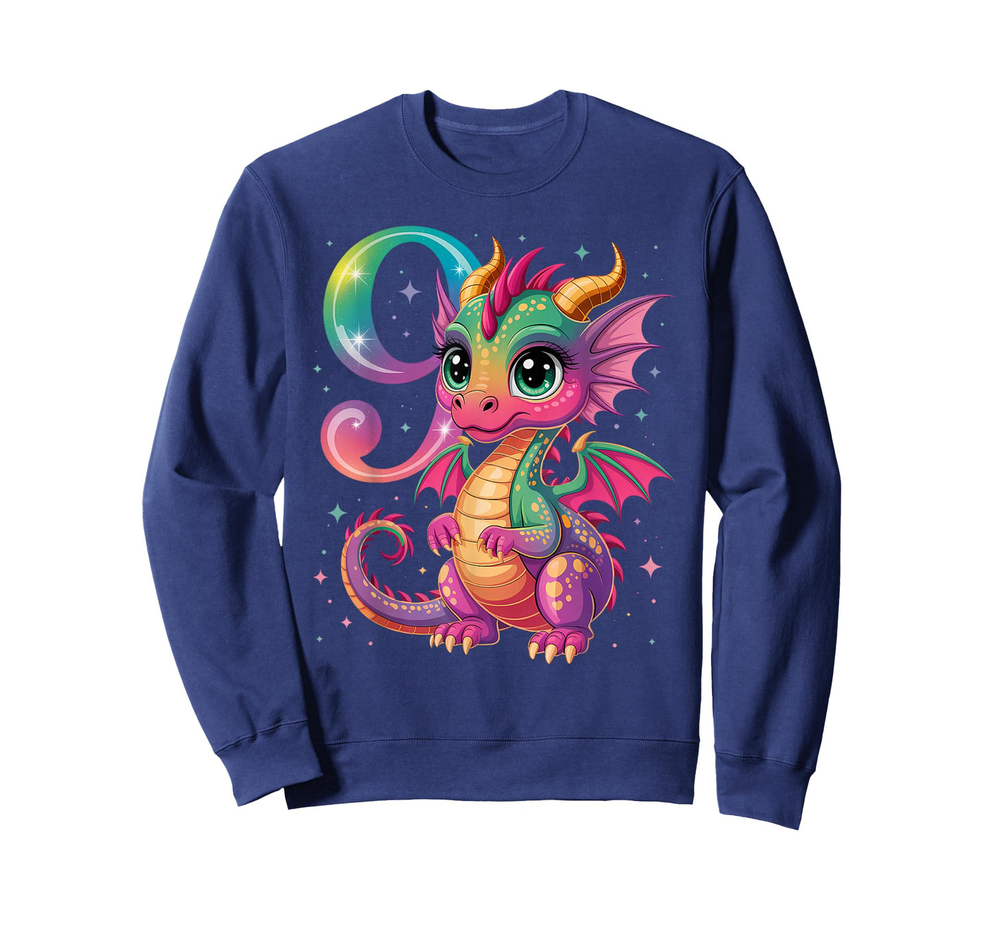 9th Birthday Dragon Party Rainbow Girl Nine 9 T-Shirt