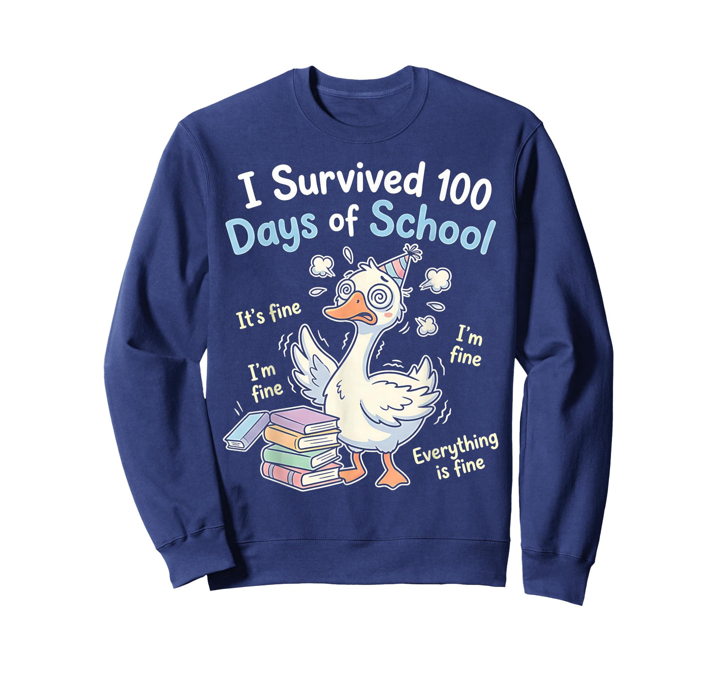 I Survived 100 Days of School Funny Goose 100th Day Teacher T-Shirt
