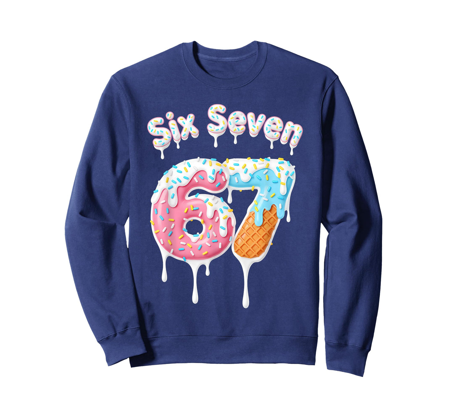 Cute 6 7 Meme Kids Ice Cream Drip Six Seven 67 Ice Cream T-Shirt