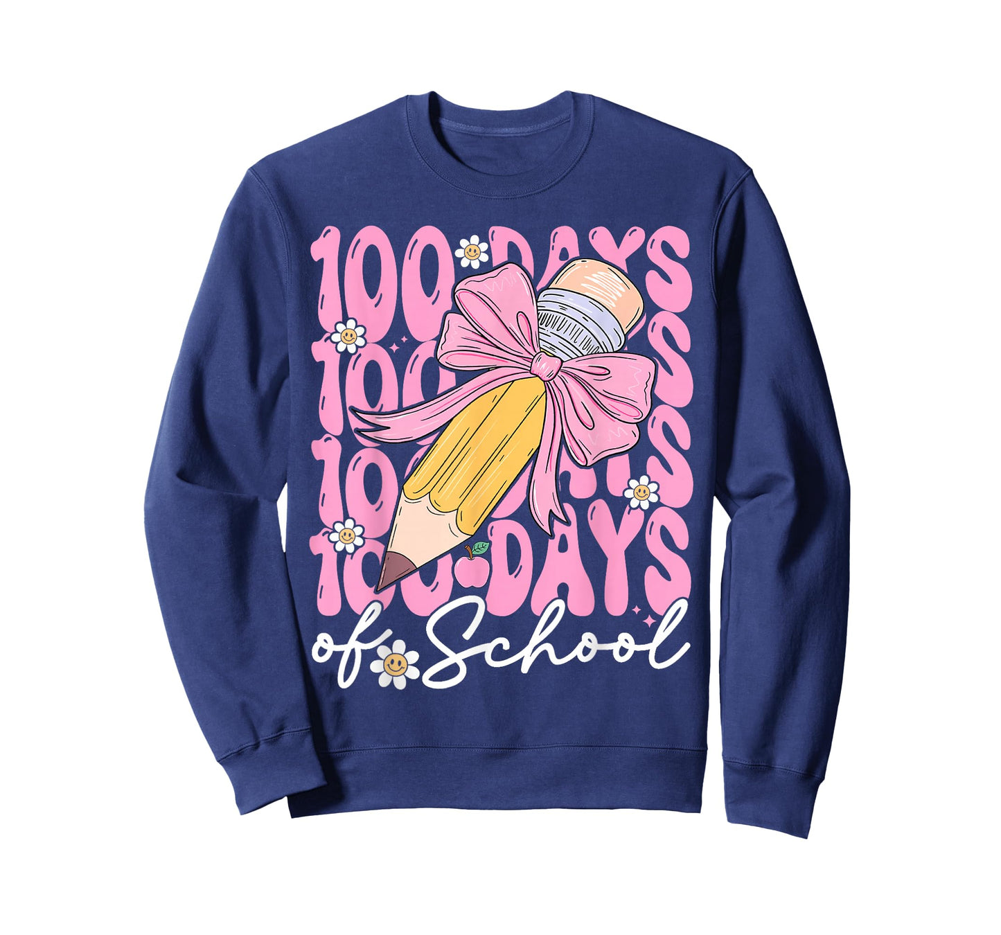 100th Day of School 100 Days Smarter Coquette Bow Kids Girls T-Shirt