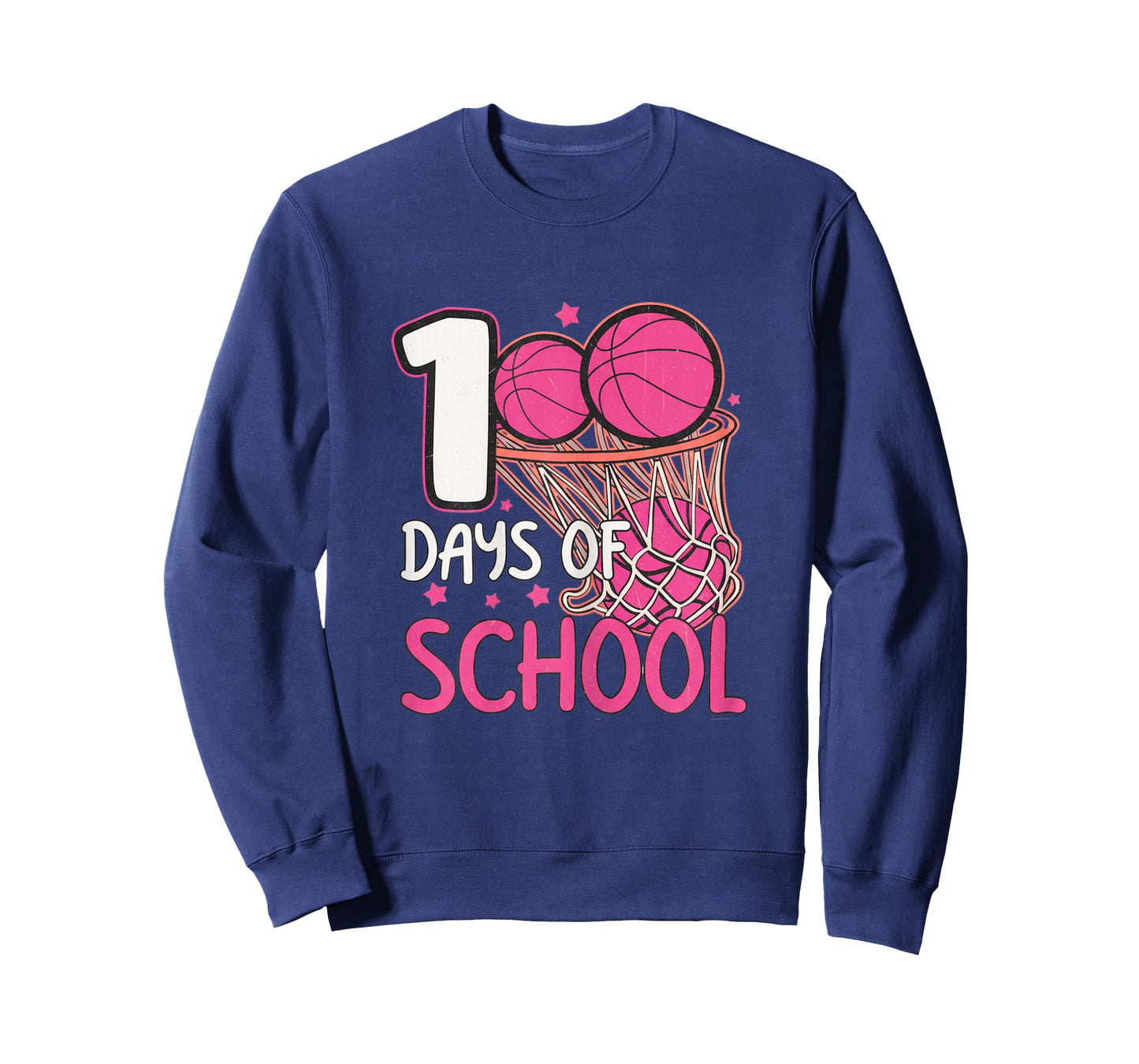 100 Days of School Basketball Pink Girls Sports Player Women T-Shirt