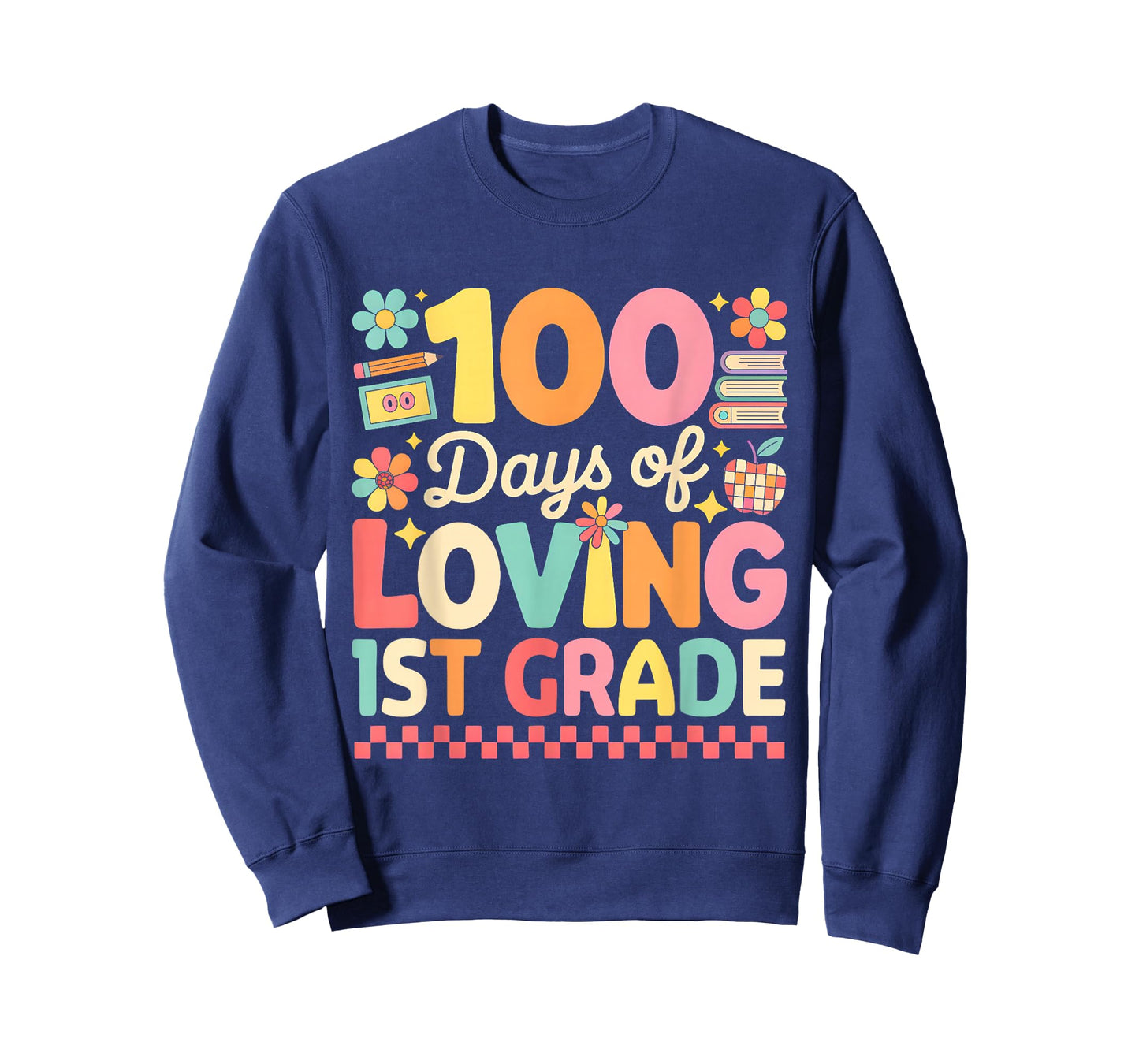 100 Days of Loving 1st Grade Groovy 100th Day Teachers Kids T-Shirt