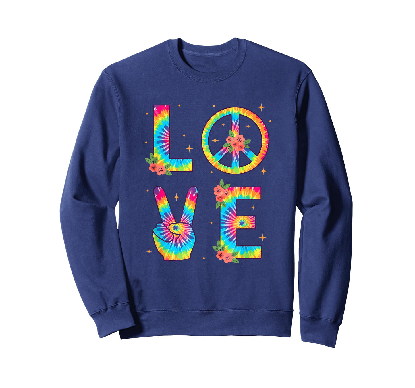 Valentine's Day Tie-Dye Love Peace Sign Retro Heart Vibe T-Shirt