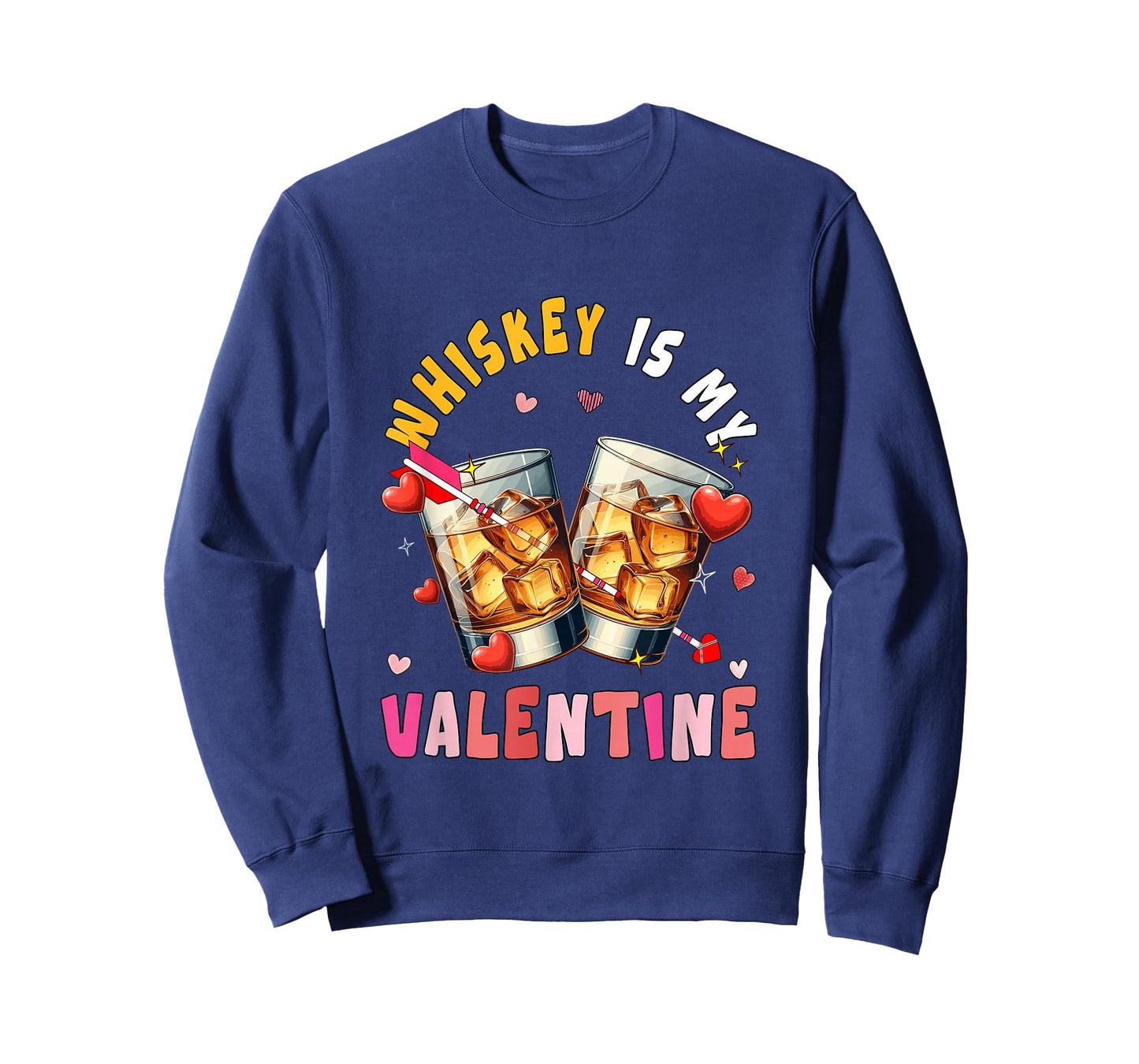 Whiskey is My Valentine Hearts Matching Drinker Family T-Shirt