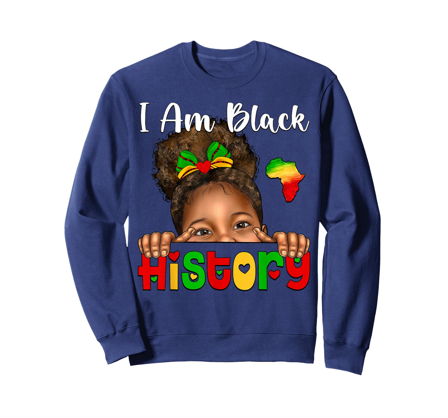 I Am Black History African American Kids Afro Black Girl T-Shirt