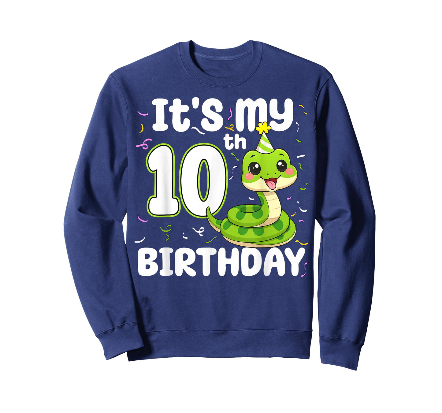 10th Birthday Snake Lover Ten 10 Years Old Birthday Boy Girl T-Shirt