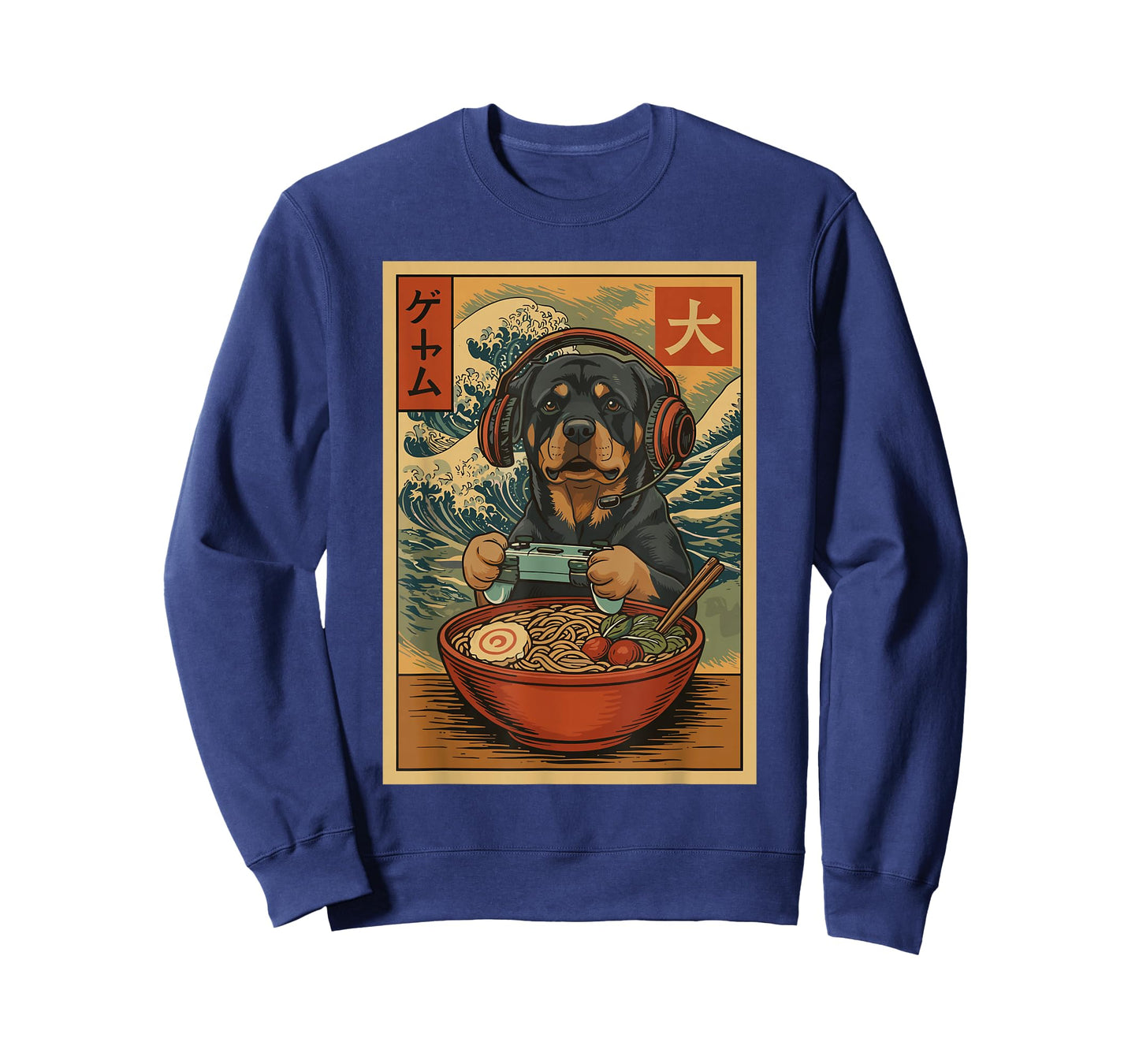 Kawaii Anime Gamer Rottweiler Ramen Retro Japanese Gaming T-Shirt