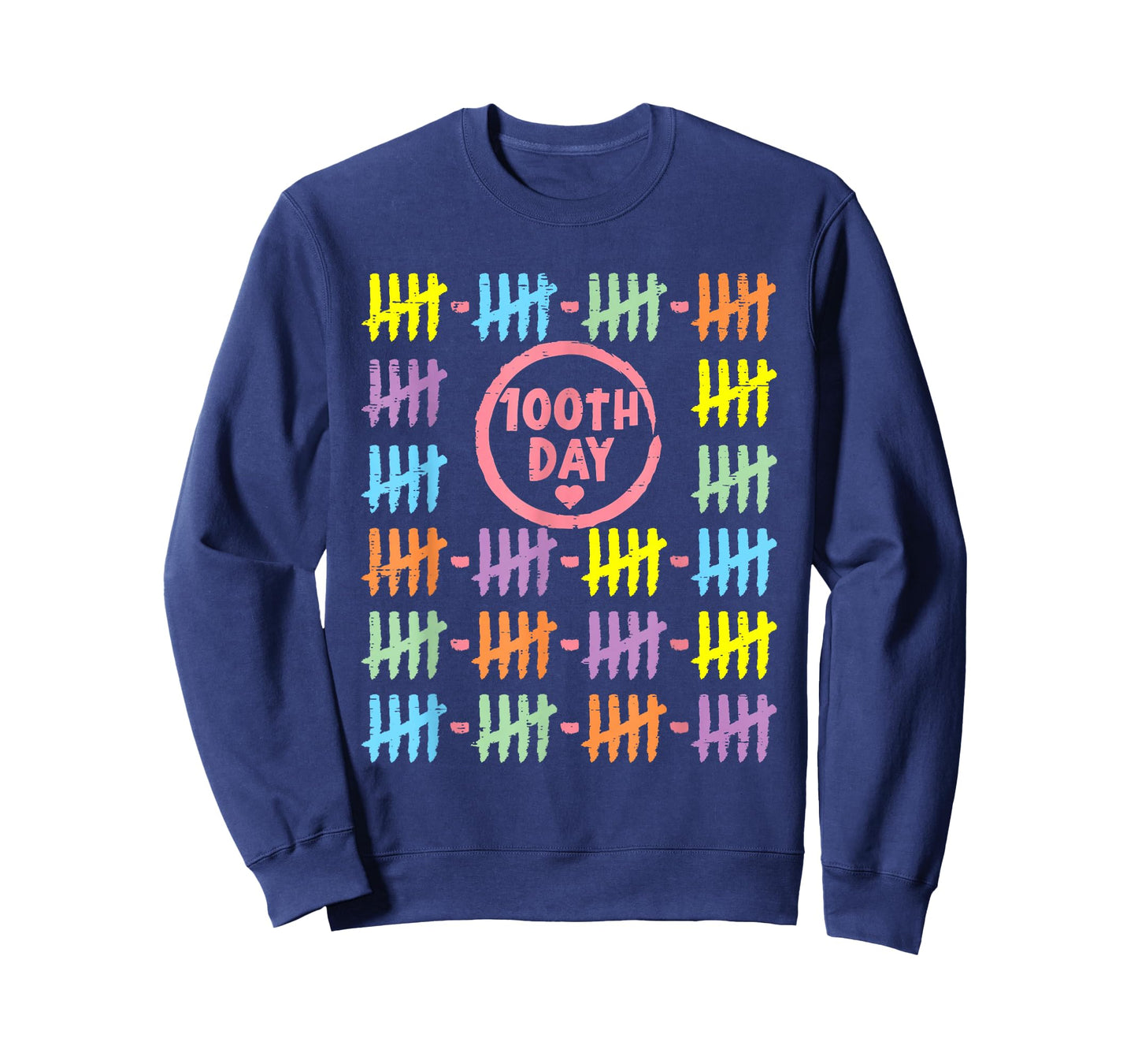 100th Day Rainbow Lines Tally Marks 100 Days of School Gift T-Shirt